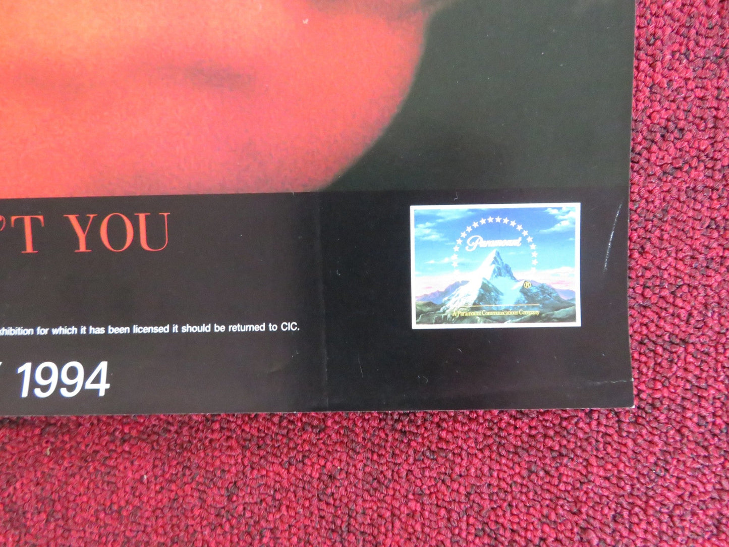 SLIVER VHS VIDEO POSTER SHARON STONE WILLIAM BALDWIN 1993 Rendezvous Cinema Movie posters