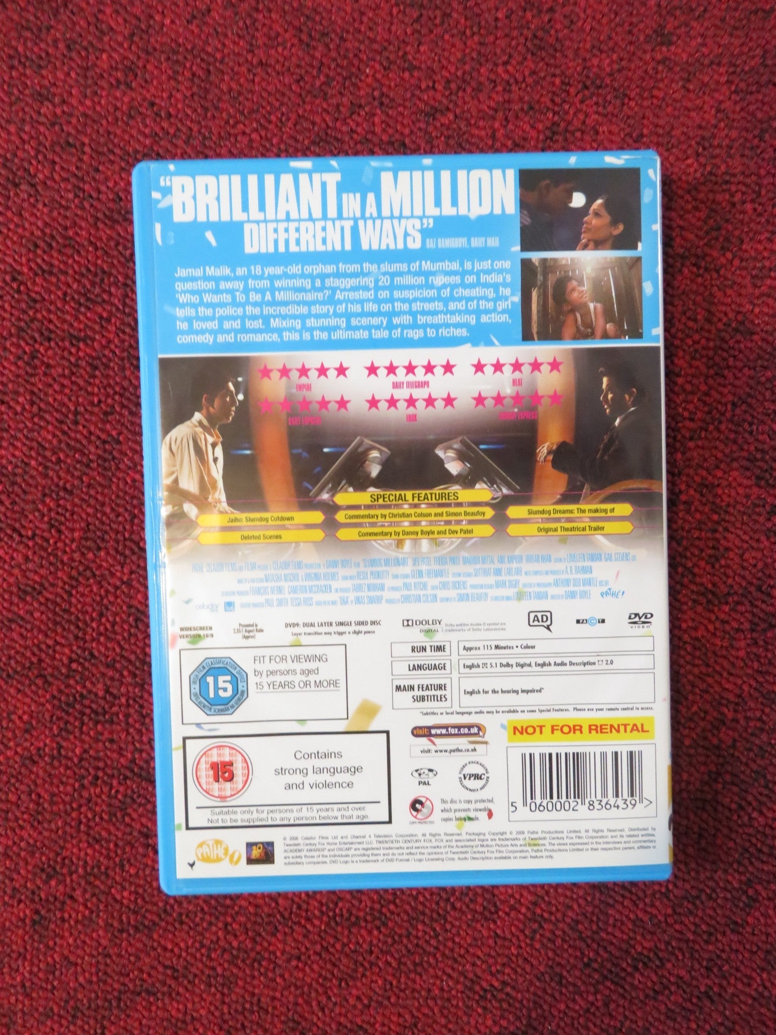 SLUMDOG MILLIONAIRE (DVD) DEV PATEL FREIDA PINTO 2008 REGION 2 Rendezvous Cinema Movie posters