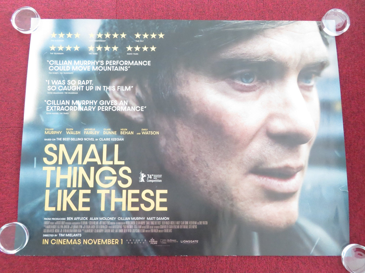 SMALL THINGS LIKE THESE UK QUAD ROLLED POSTER CILLIAN MURPHY PATRICK RYAN 2024 Movie posters
