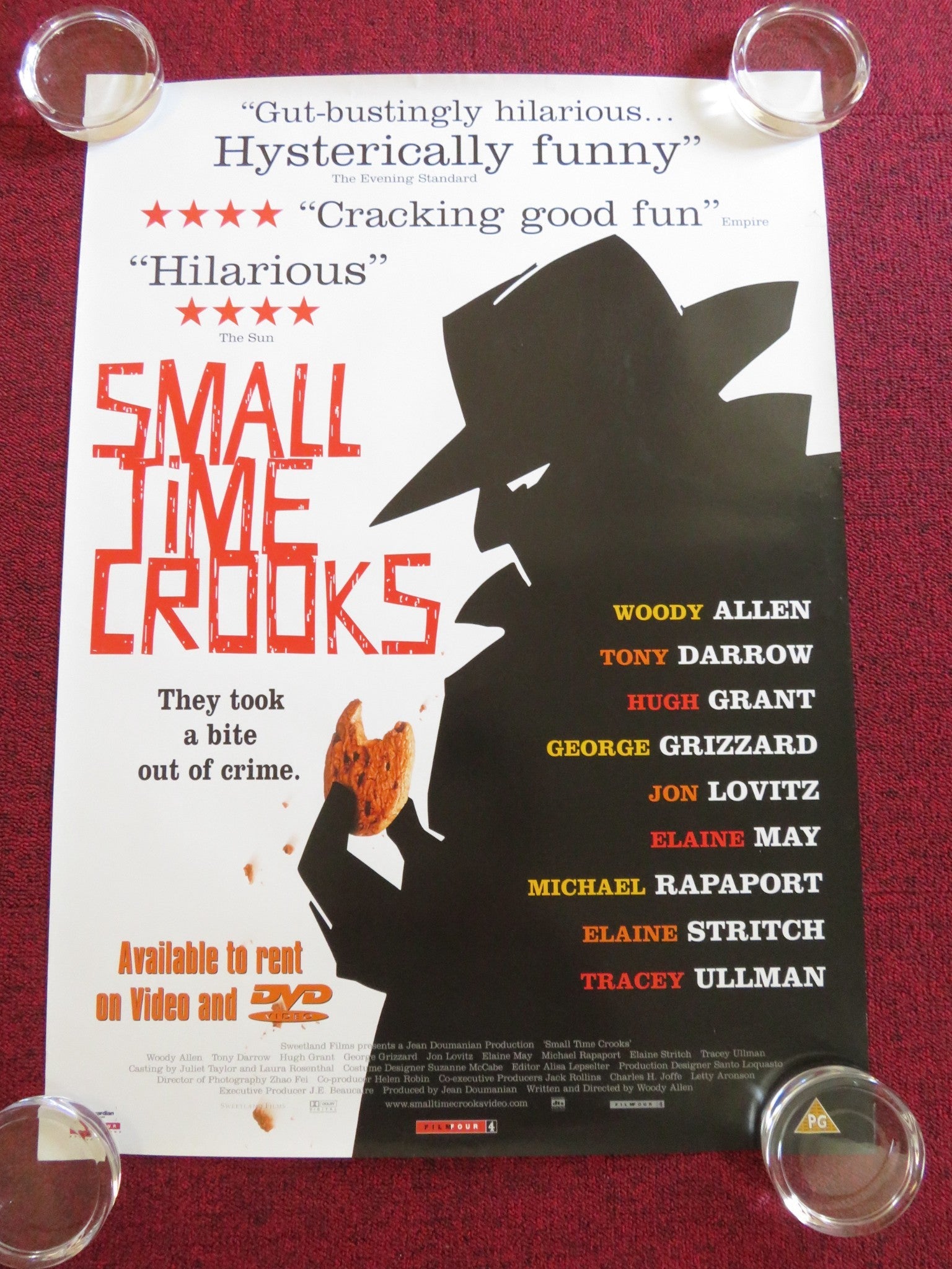 SMALL TIME CROOKS VHS & DVD VIDEO POSTER ROLLED WOODY ALLEN HUGH GRANT 2000 Rendezvous Cinema Movie posters