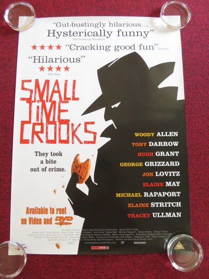 SMALL TIME CROOKS VHS & DVD VIDEO POSTER ROLLED WOODY ALLEN HUGH GRANT 2000 Rendezvous Cinema Movie posters