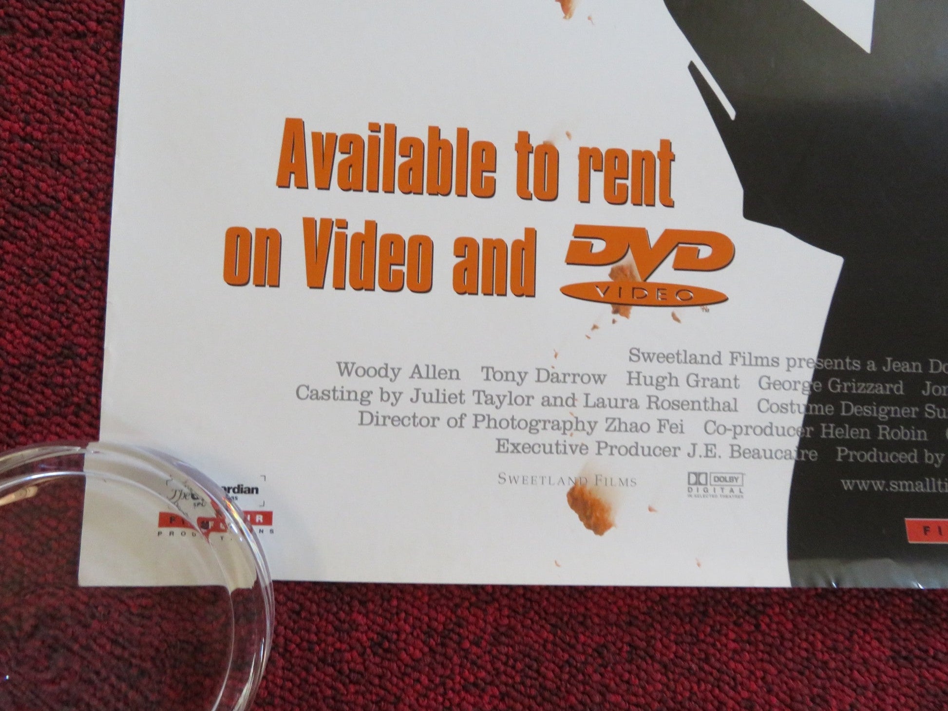 SMALL TIME CROOKS VHS & DVD VIDEO POSTER ROLLED WOODY ALLEN HUGH GRANT 2000 Rendezvous Cinema Movie posters