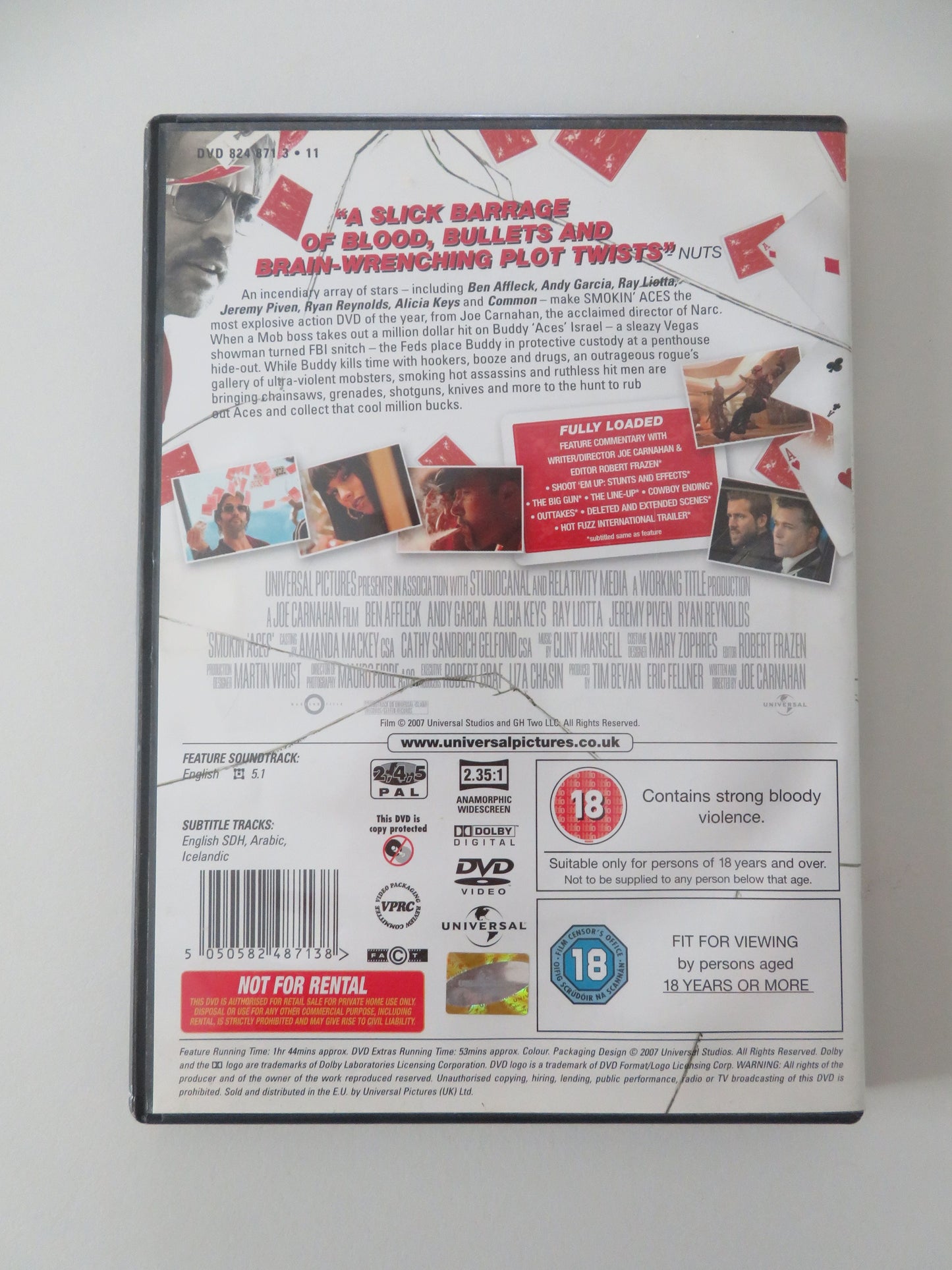 Smokin' Aces (DVD) Ryan Reynolds Andy Garcia 2006 Region 2,4,5 Movie posters
