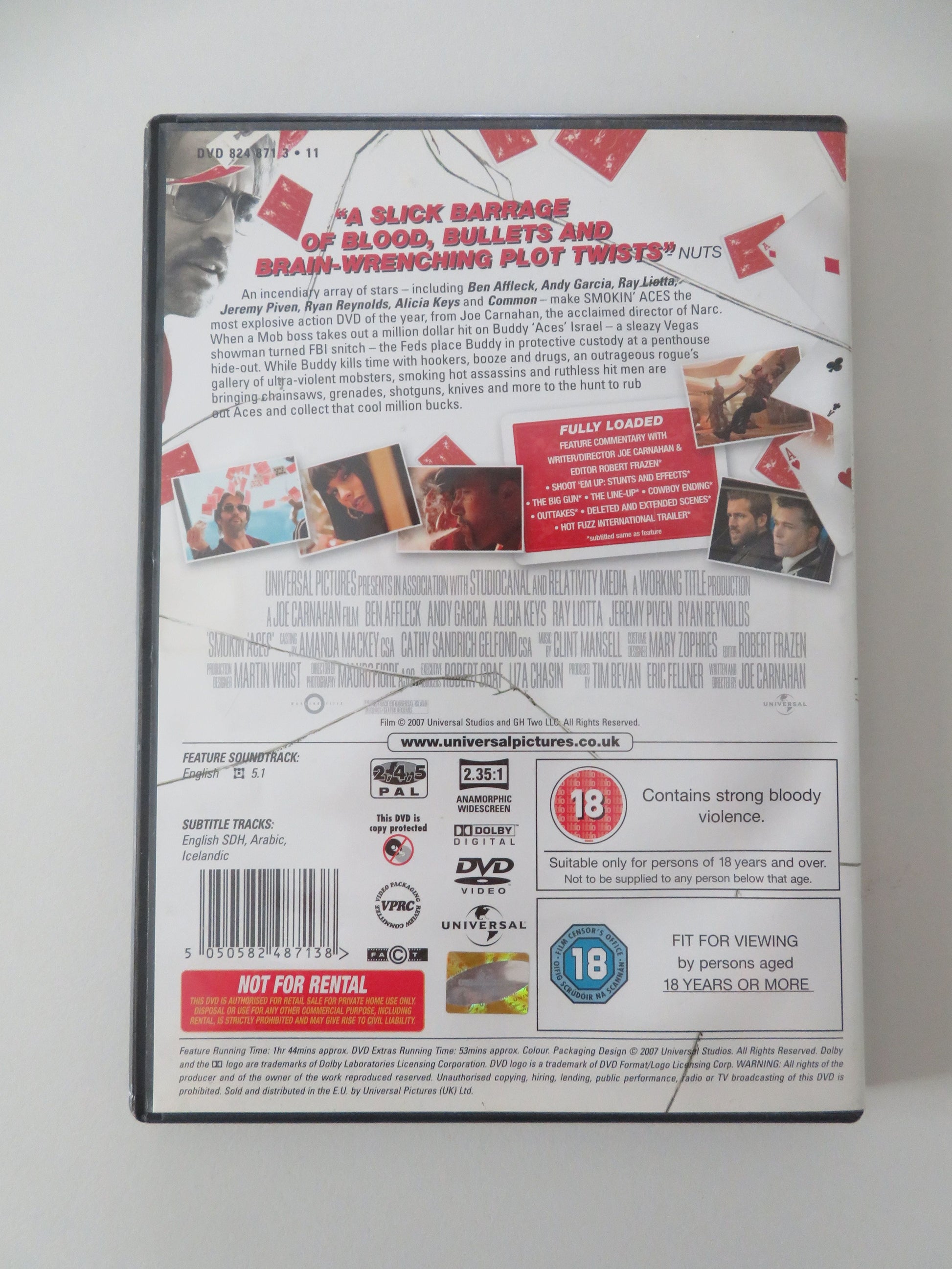 Smokin' Aces (DVD) Ryan Reynolds Andy Garcia 2006 Region 2,4,5 Movie posters