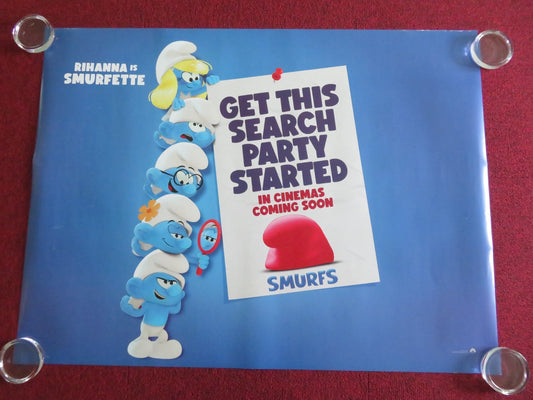 SMURFS UK QUAD ROLLED POSTER RIHANNA JAMES CORDEN NICK OFFERMAN 2025 Movie posters