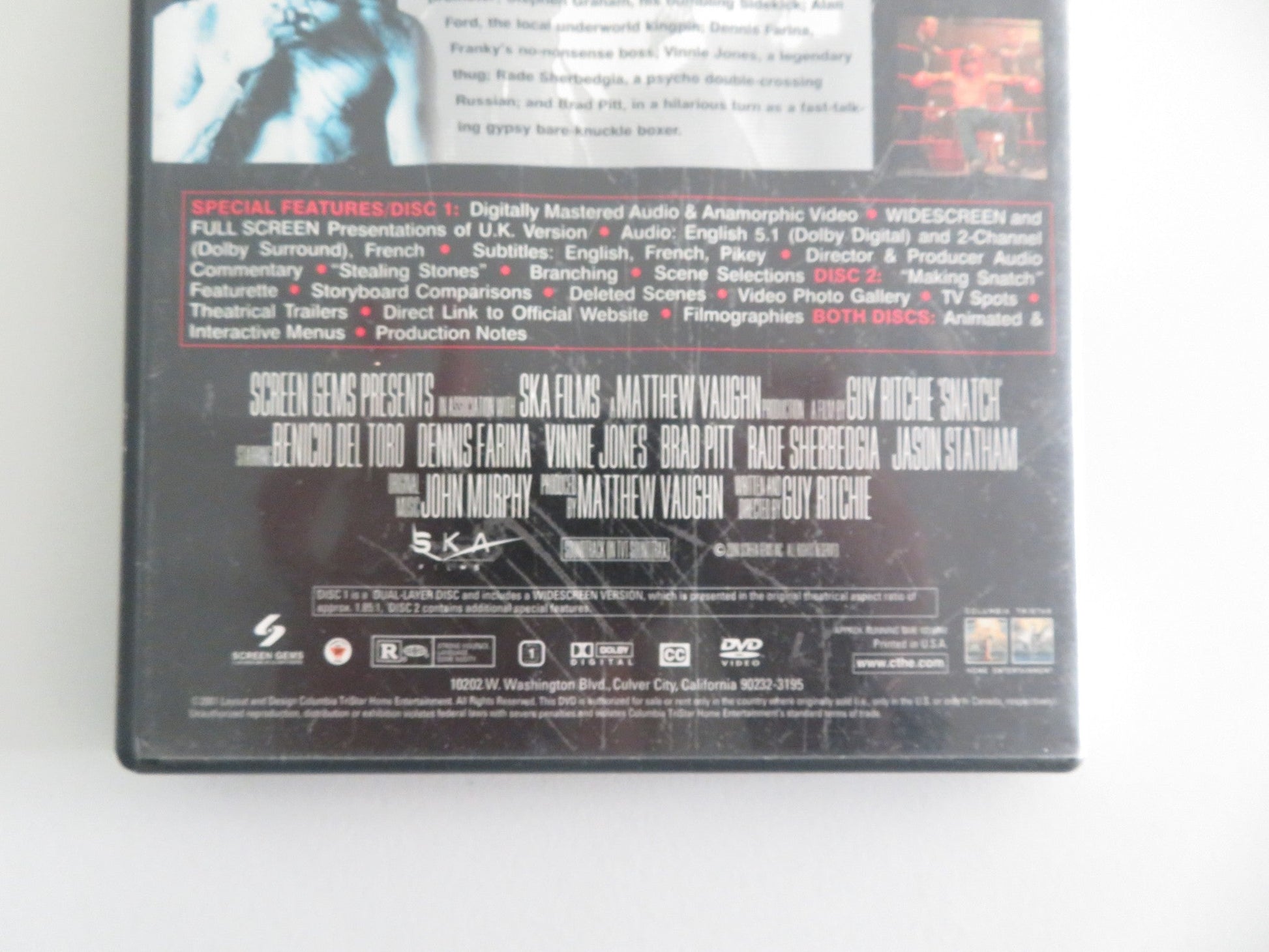 SNATCH - SPECIAL EDITION - 2 DISCS (DVD) BRAD PITT B. DEL TORO 2000 REGION 1 Movie posters