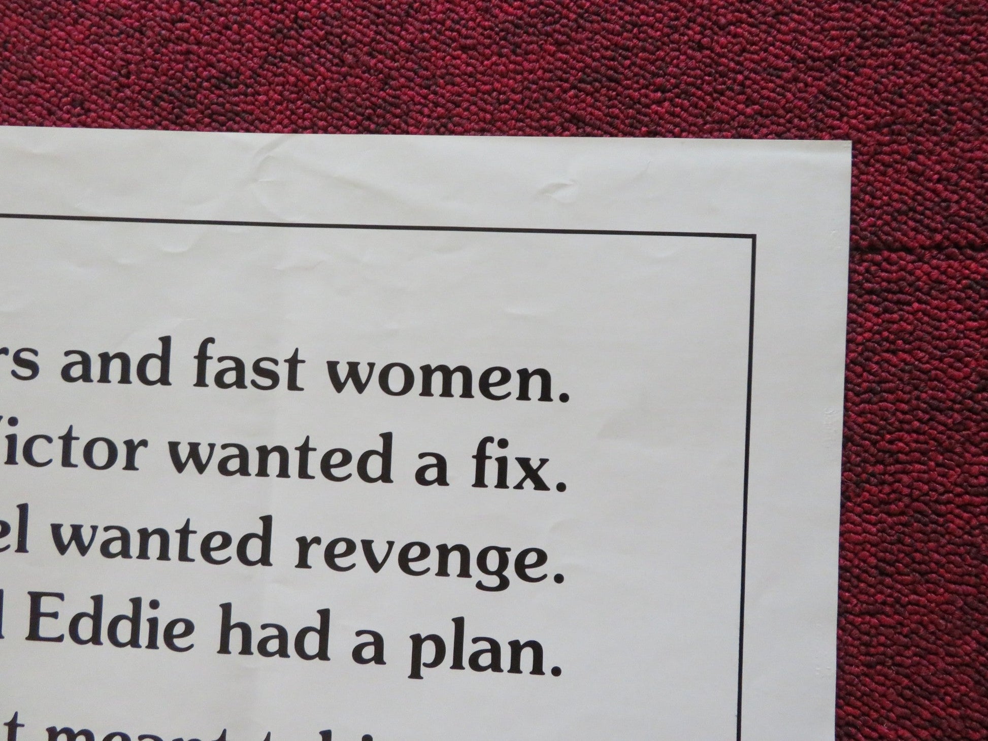 SNO - LINE FOLDED US ONE SHEET POSTER VINCE EDWARDS PAUL SMITH 1985 Rendezvous Cinema Movie posters