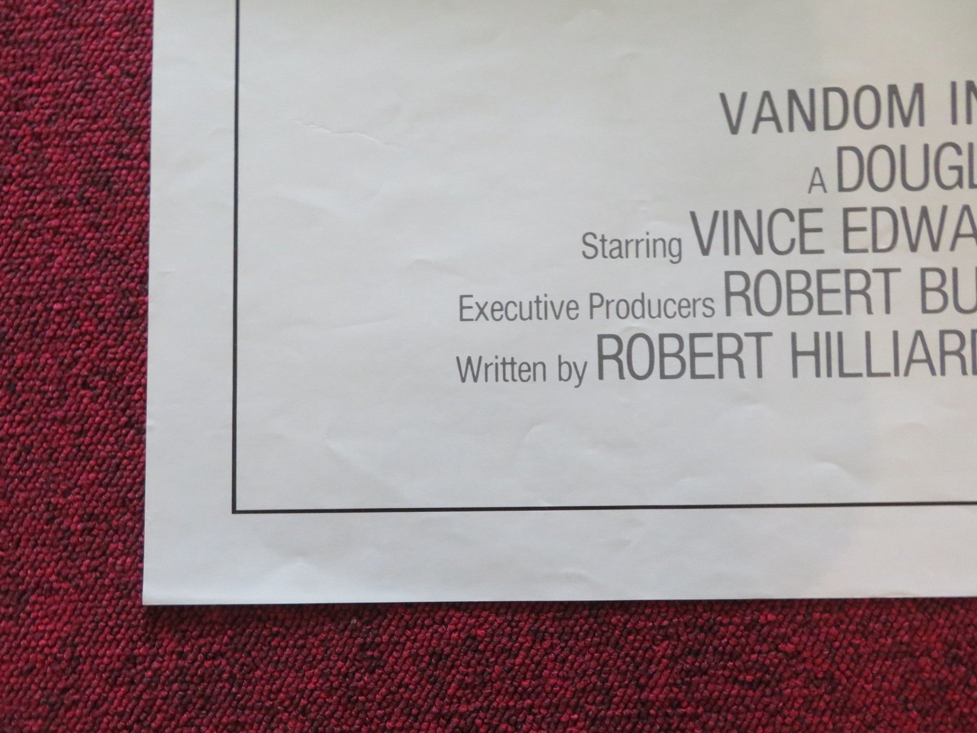 SNO - LINE FOLDED US ONE SHEET POSTER VINCE EDWARDS PAUL SMITH 1985 Rendezvous Cinema Movie posters