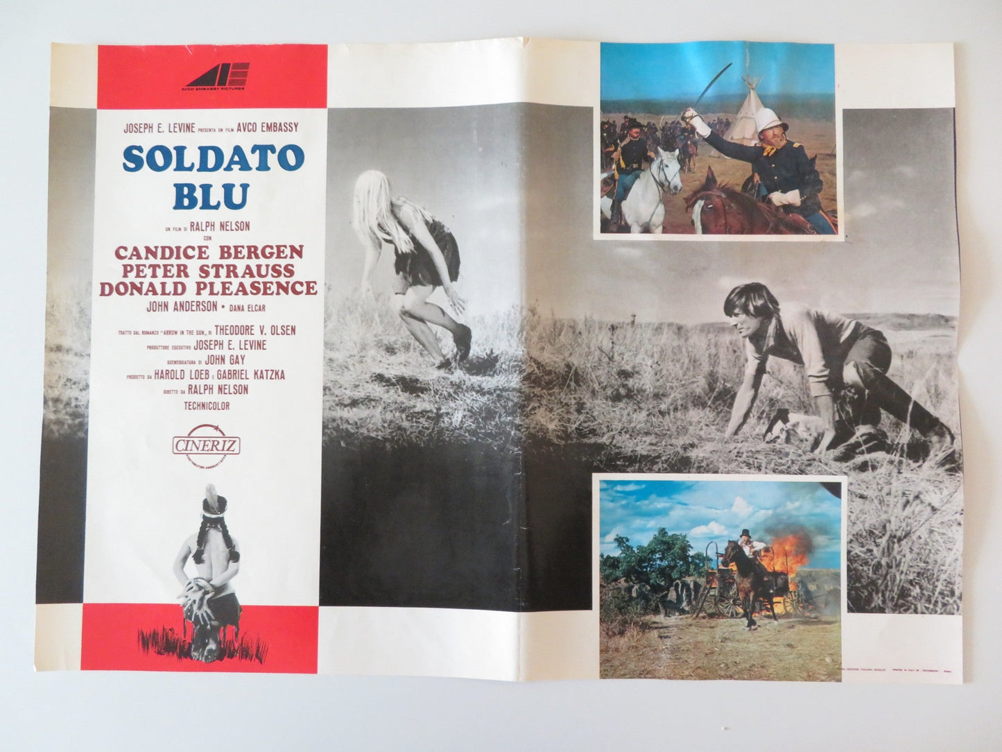 SOLDIER BLUE - A ITALIAN FOTOBUSTA POSTER CANDICE BERGEN DONALD PLEASENCE 1970 Rendezvous Cinema Movie posters