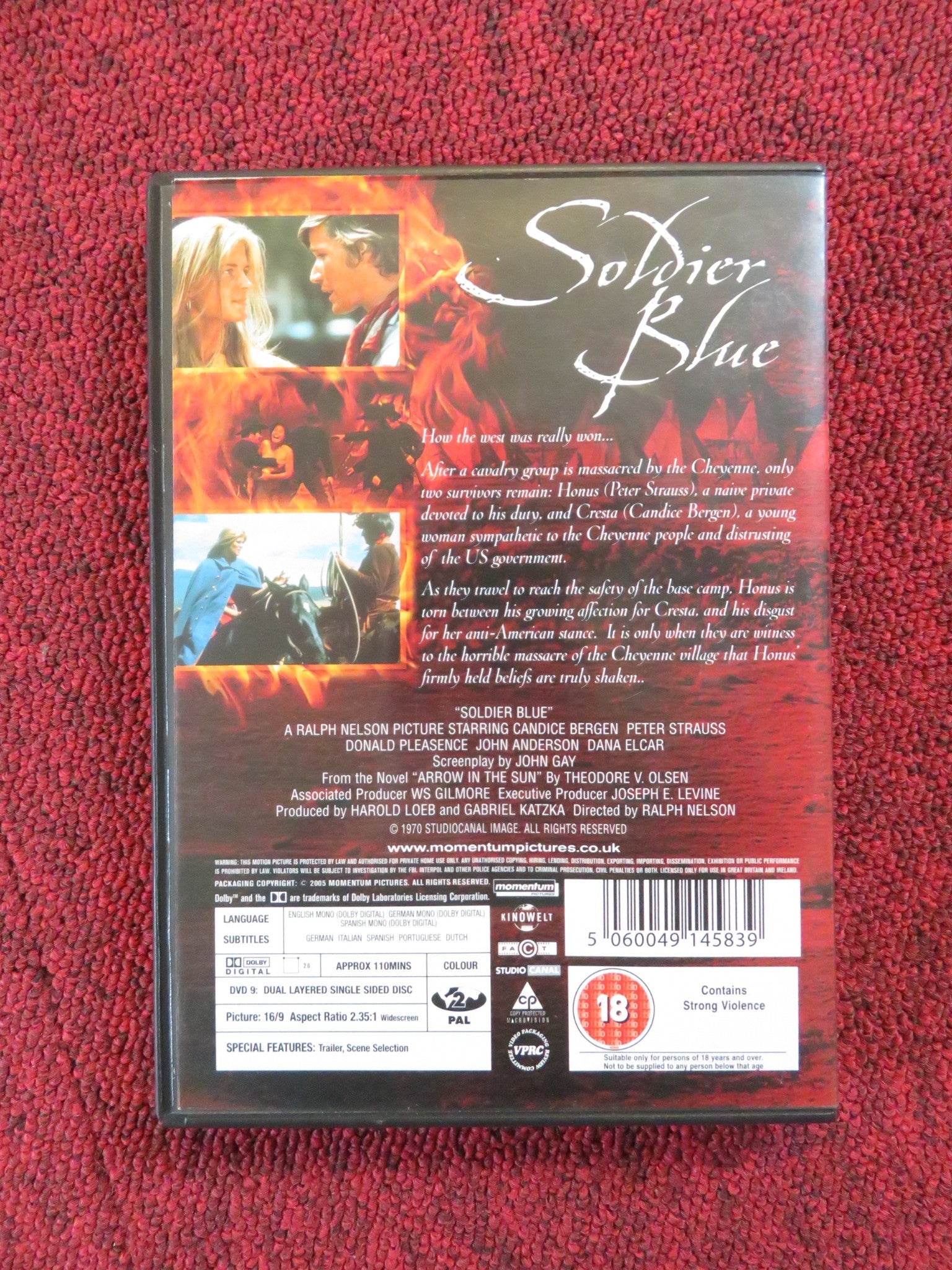 SOLDIER BLUE (DVD) CANDICE BERGEN PETER STRAUSS 1970 REGION 2 Rendezvous Cinema Movie posters