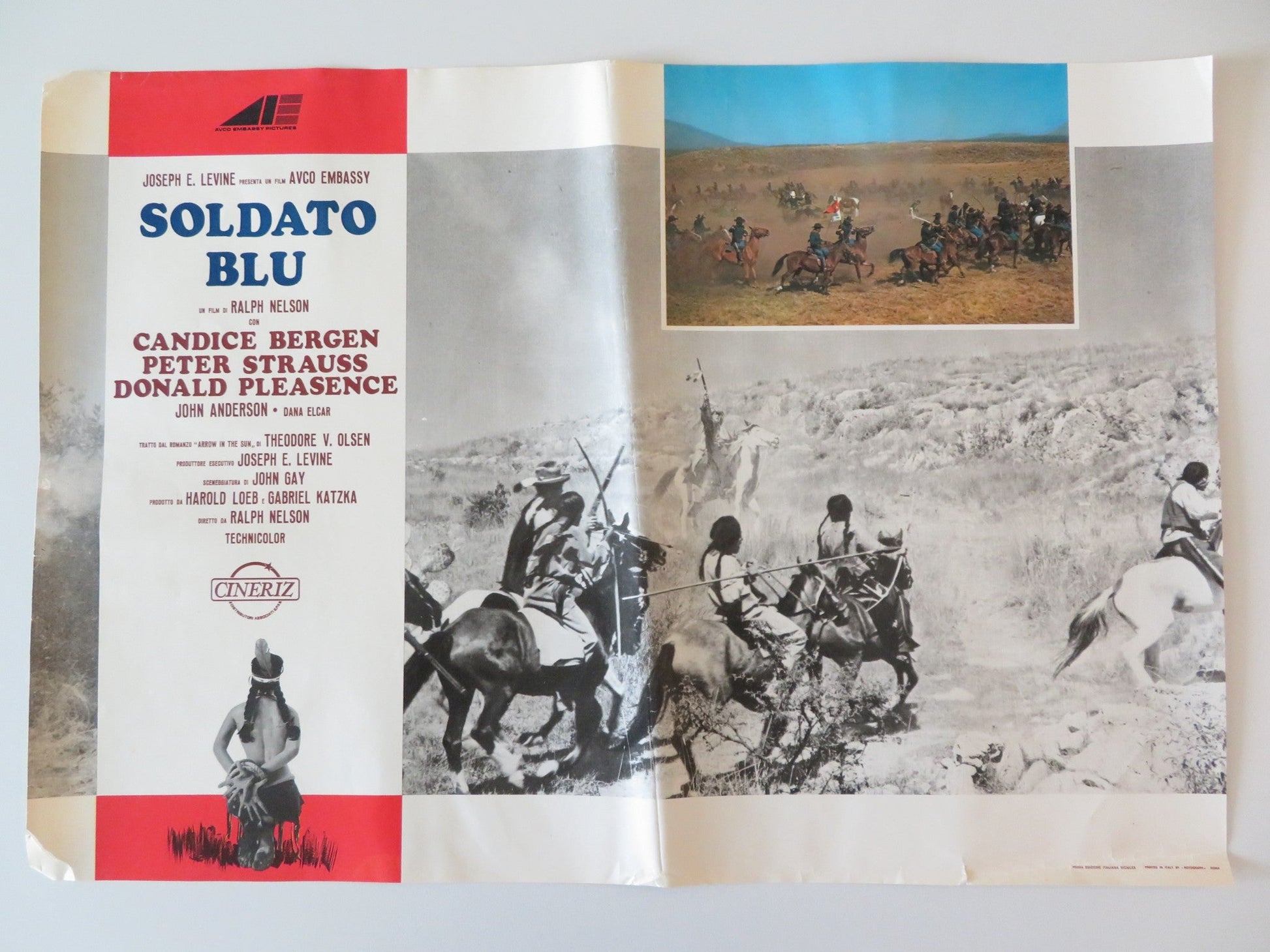 SOLDIER BLUE - F ITALIAN FOTOBUSTA POSTER CANDICE BERGEN DONALD PLEASENCE 1970 Rendezvous Cinema Movie posters