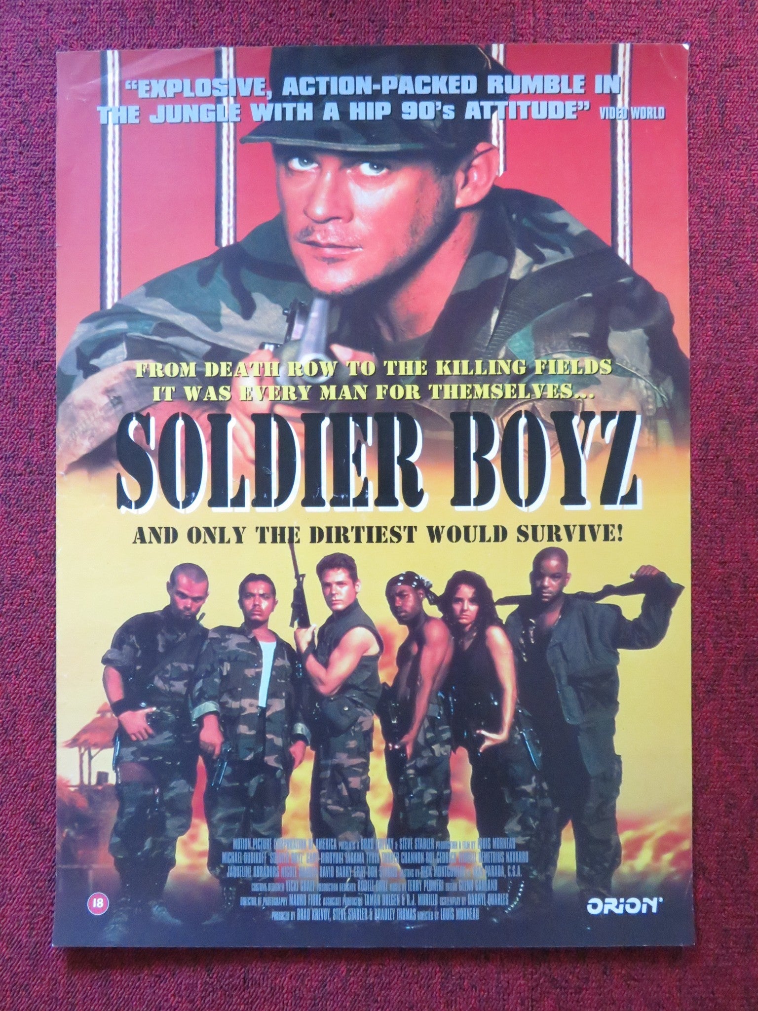 SOLDIER BOYZ VHS VIDEO POSTER MICHAELL DUDIKOFF TYRIN TURNER 1995 Rendezvous Cinema Movie posters