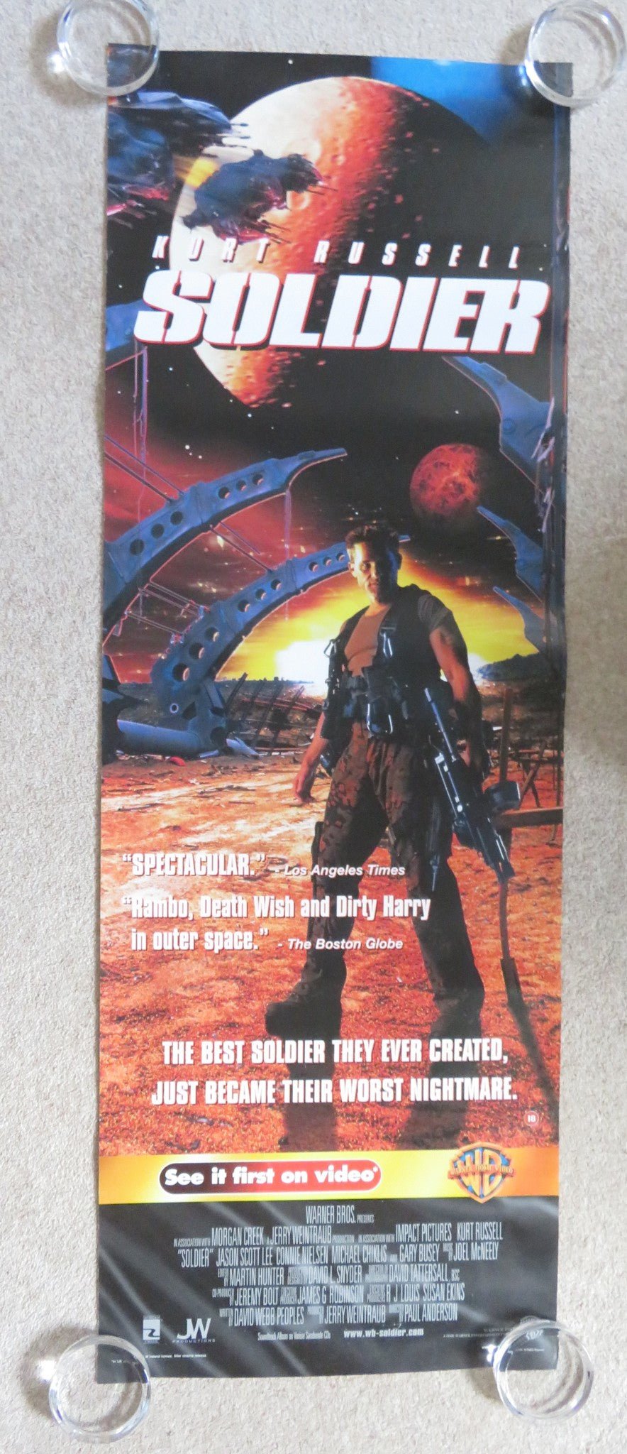 SOLDIER VHS VIDEO POSTER KURT RUSSELL JASON SCOTT LEE 1998 Rendezvous Cinema Movie posters