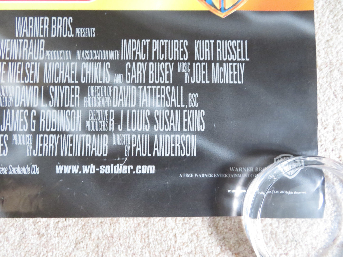 SOLDIER VHS VIDEO POSTER KURT RUSSELL JASON SCOTT LEE 1998 Rendezvous Cinema Movie posters