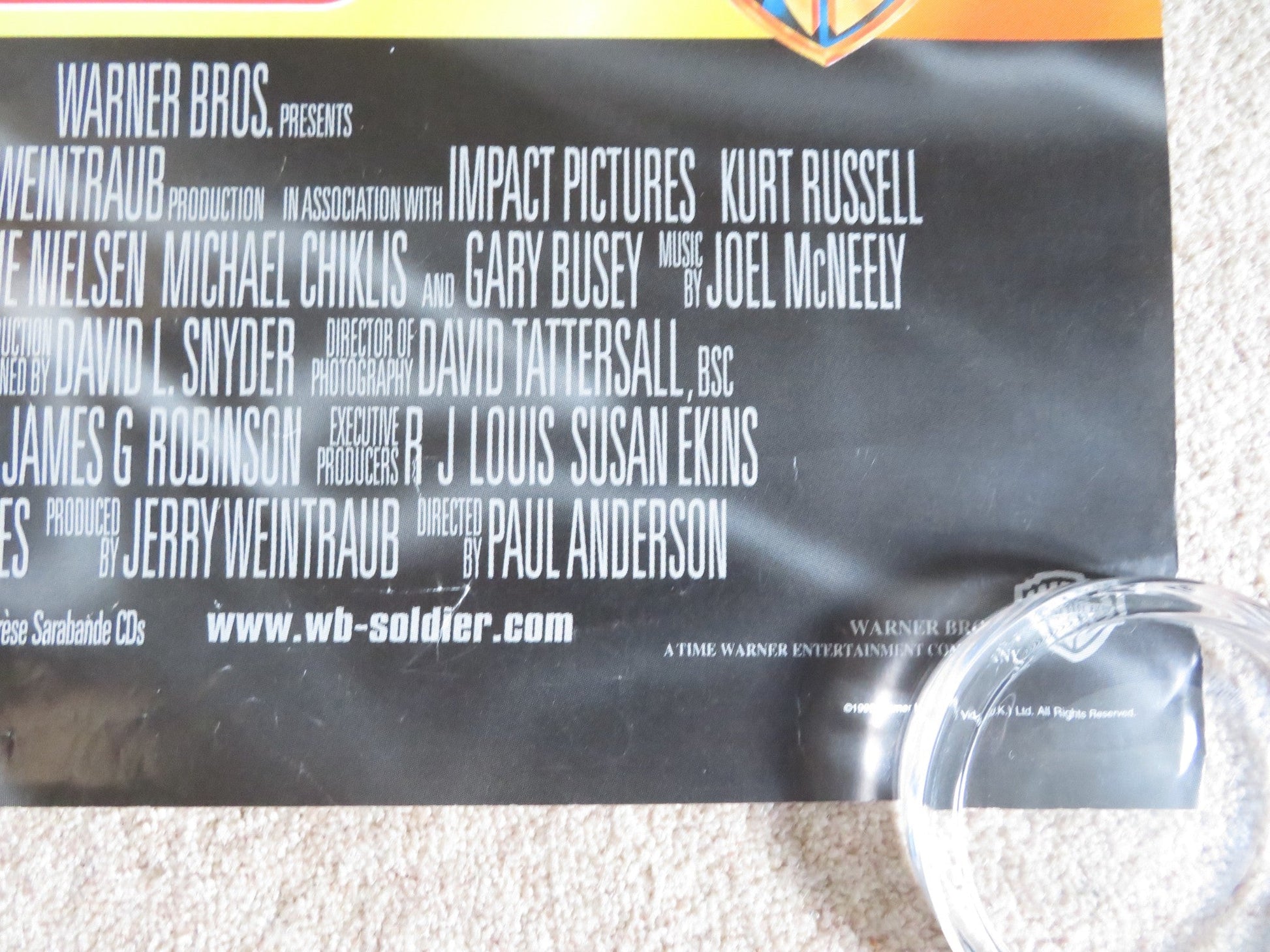 SOLDIER VHS VIDEO POSTER KURT RUSSELL JASON SCOTT LEE 1998 Rendezvous Cinema Movie posters