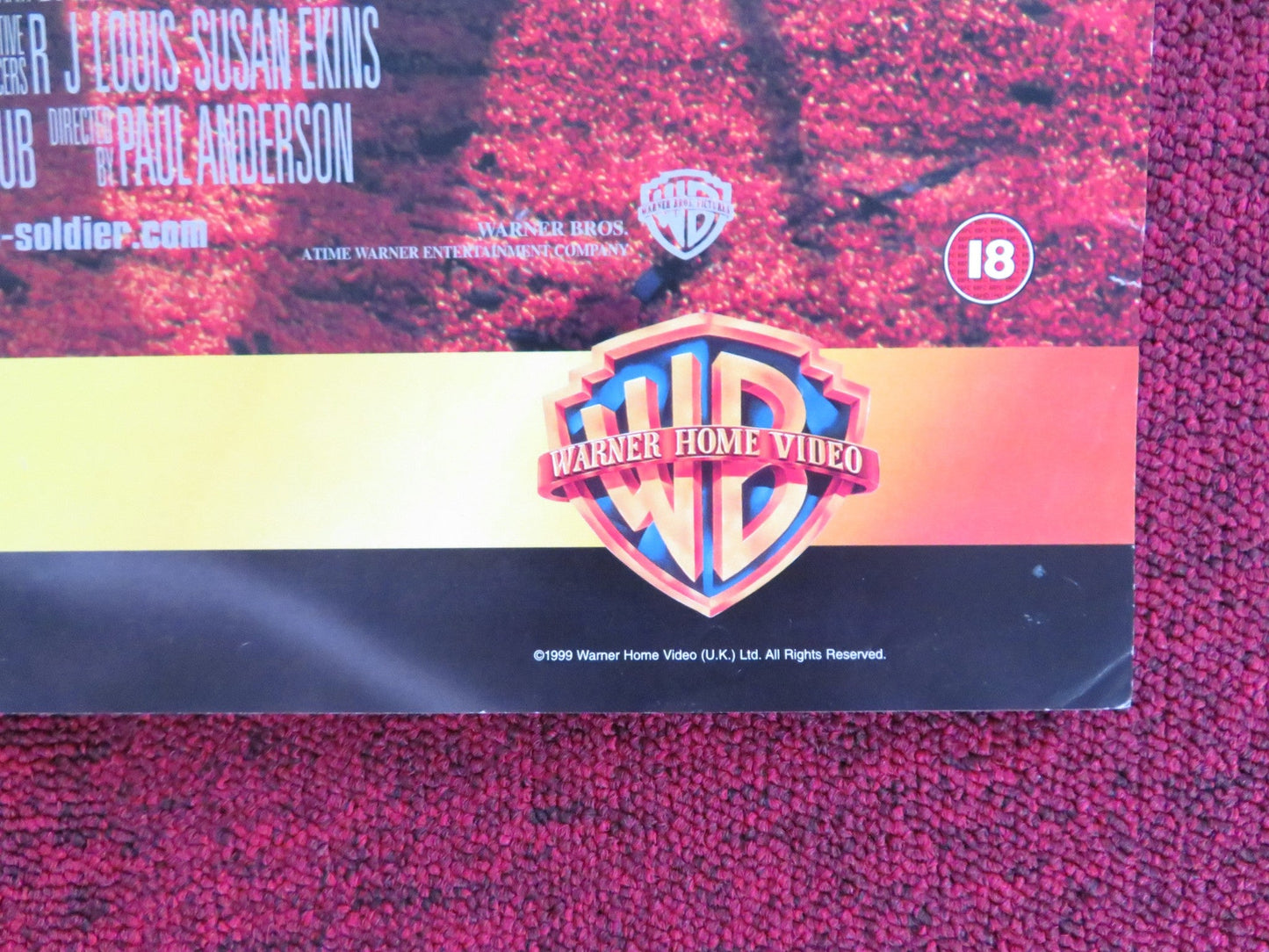 SOLDIER VHS VIDEO POSTER KURT RUSSELL JASON SCOTT LEE 1999 Rendezvous Cinema Movie posters