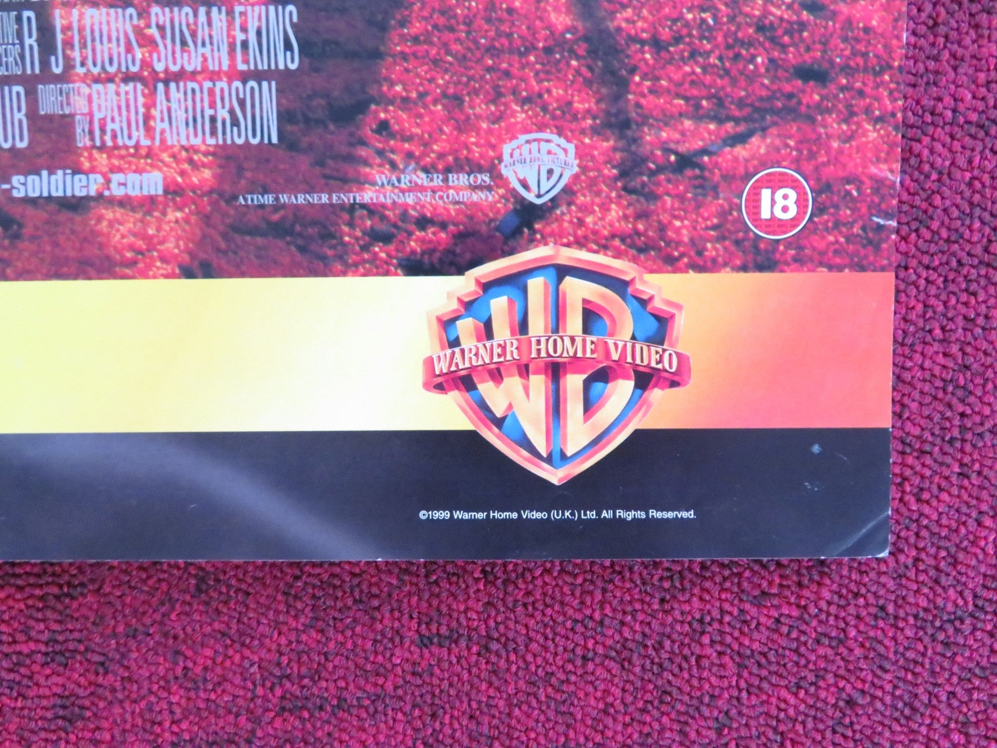 SOLDIER VHS VIDEO POSTER KURT RUSSELL JASON SCOTT LEE 1999 Rendezvous Cinema Movie posters