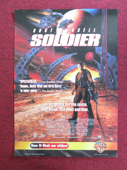 SOLDIER VHS VIDEO POSTER KURT RUSSELL JASON SCOTT LEE 1999 Rendezvous Cinema Movie posters