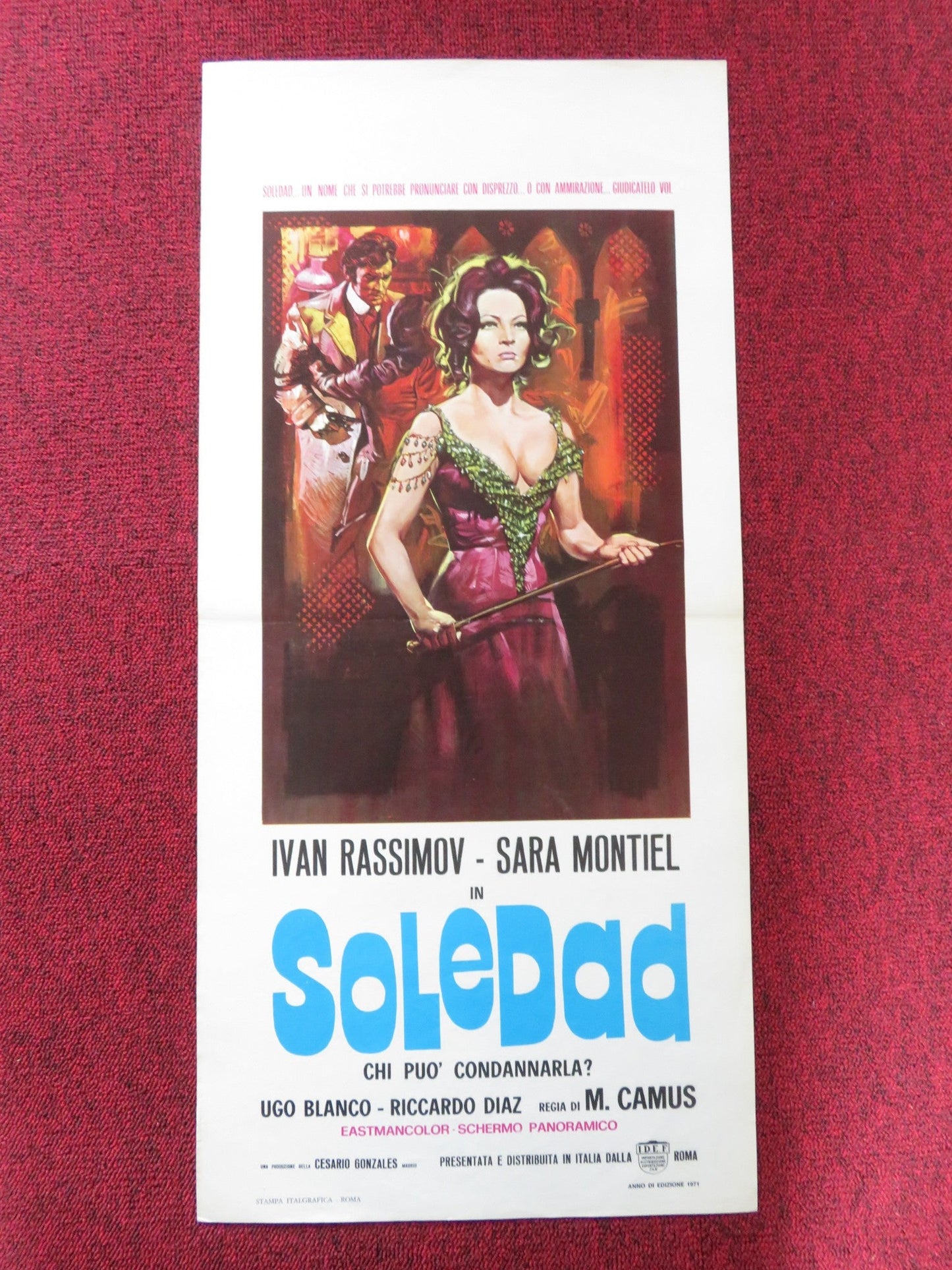 SOLEDAD ITALIAN LOCANDINA POSTER IVAN RASSIMOV SARA MONTIEL R1971 Rendezvous Cinema Movie posters