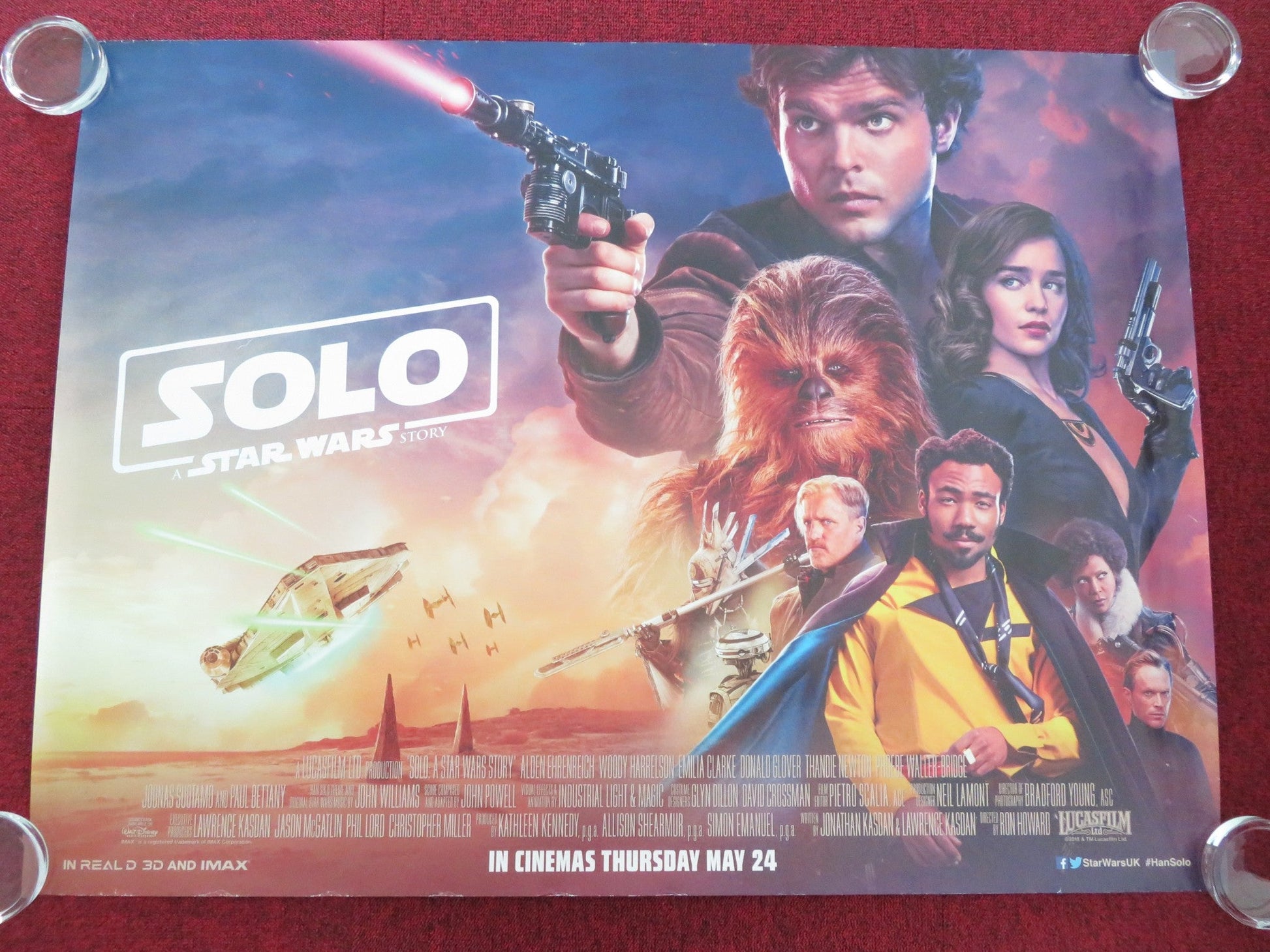 SOLO: A STAR WARS STORY UK QUAD ROLLED POSTER ALDEN EHRENREICH W. HARRELSON 2018 Movie posters