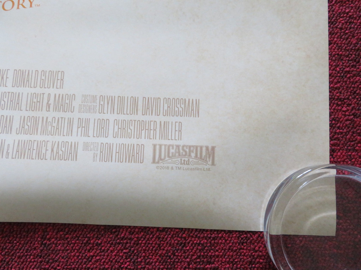 SOLO: A STAR WARS STORY US ONE SHEET ROLLED POSTER ALDEN EHRENREICH 2018 Rendezvous Cinema Movie posters