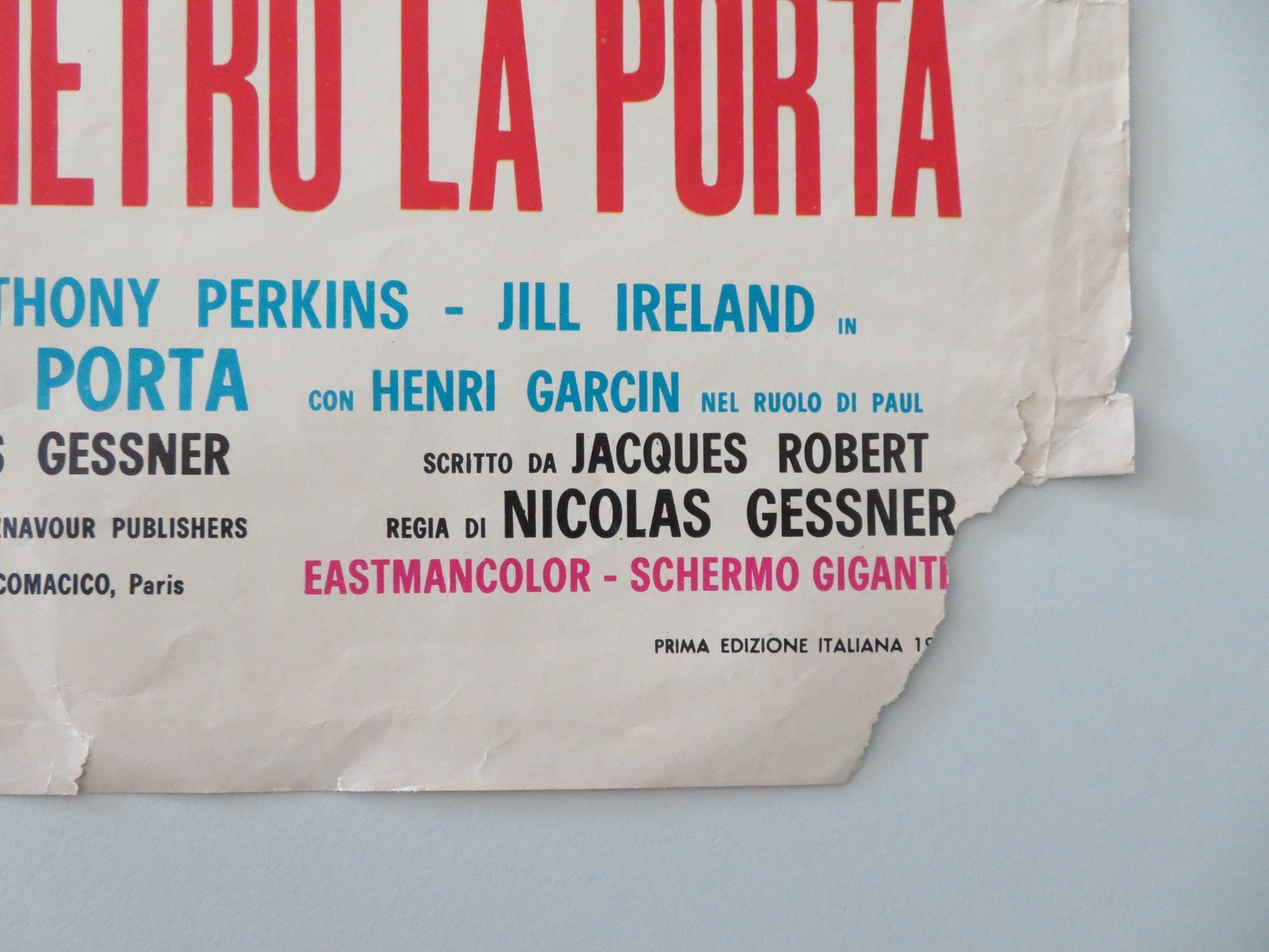 SOMEONE BEHIND THE DOOR ITALIAN LOCANDINA POSTER BRONSON ANTHONY PERKINS 1971 Movie posters