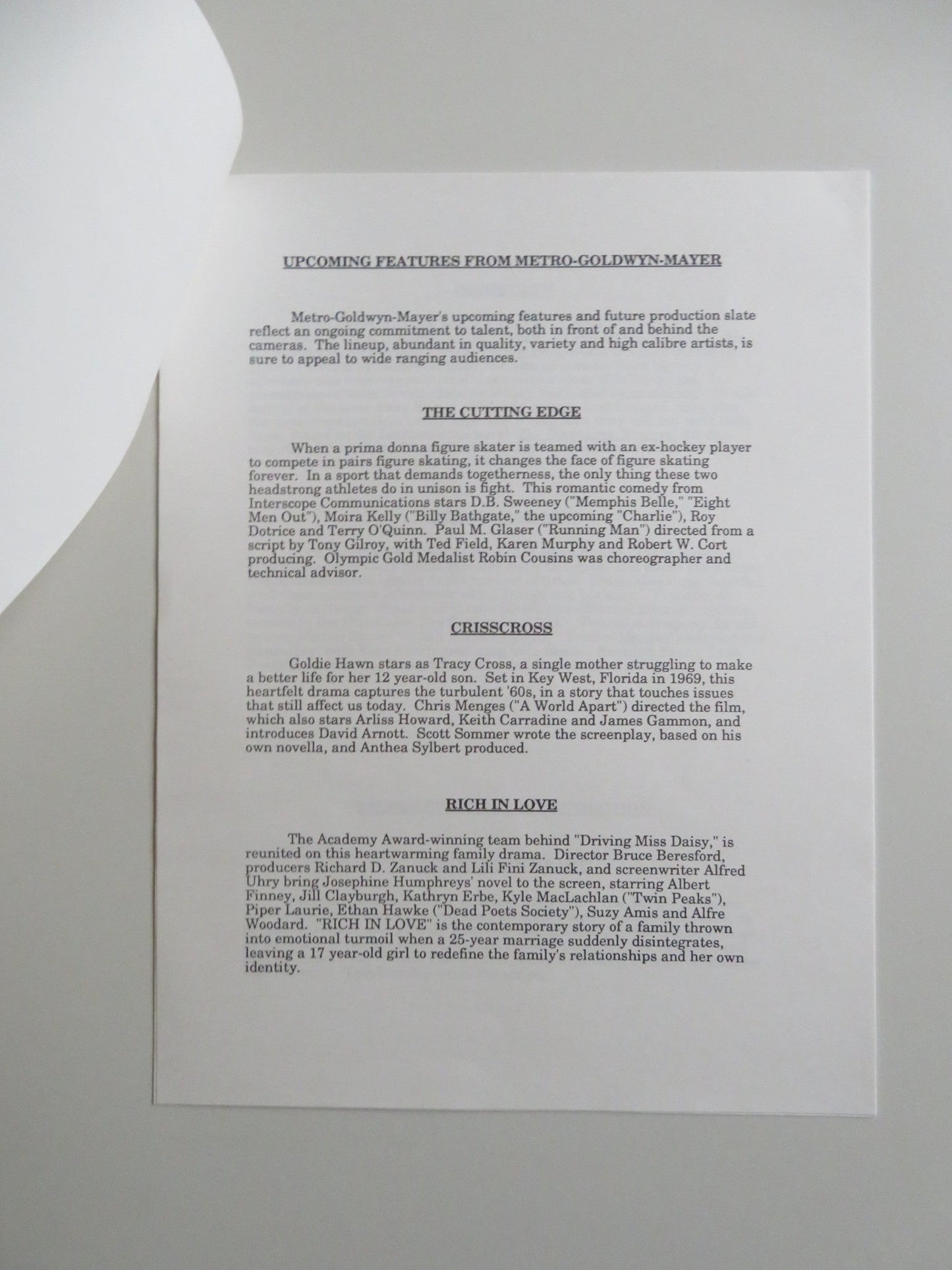 SON OF THE PINK PANTHER PRESS KIT 1993 ROBERTO BENIGNI HERBERT LOM BURT KWOUK Movie posters