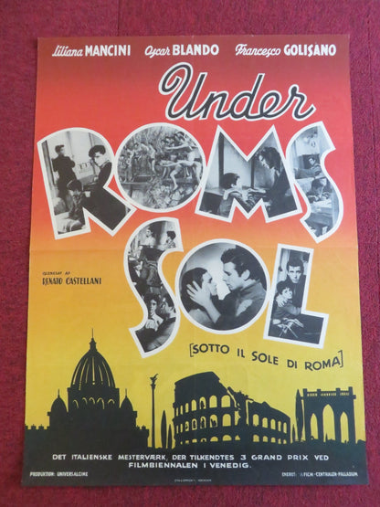 SOTTO IL SOLE DI ROMA DANISH POSTER ROLLED OSCAR BLANDO LILIANA MANCINI 1953 Rendezvous Cinema Movie posters