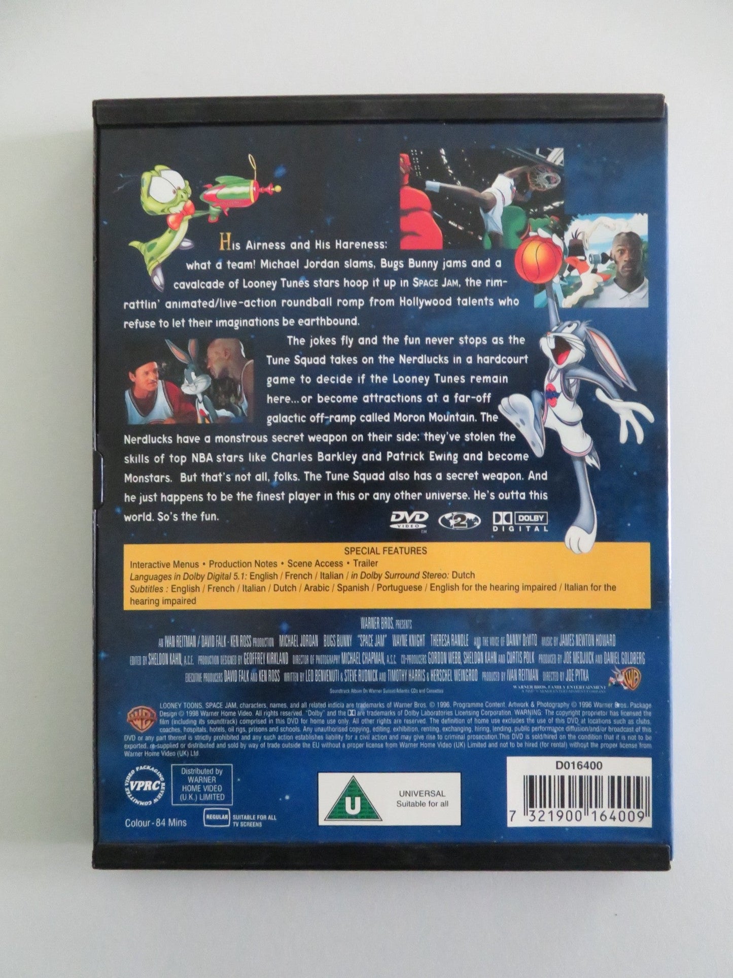 Space Jam (DVD) Michael Jordan Bill Murray 1996 Region 2 Movie posters