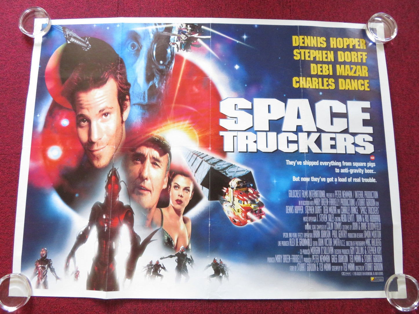 SPACE TRUCKERS UK QUAD ROLLED POSTER DENNIS HOPPER STEPHEN DORFF C. DANCE 1996 Rendezvous Cinema Movie posters