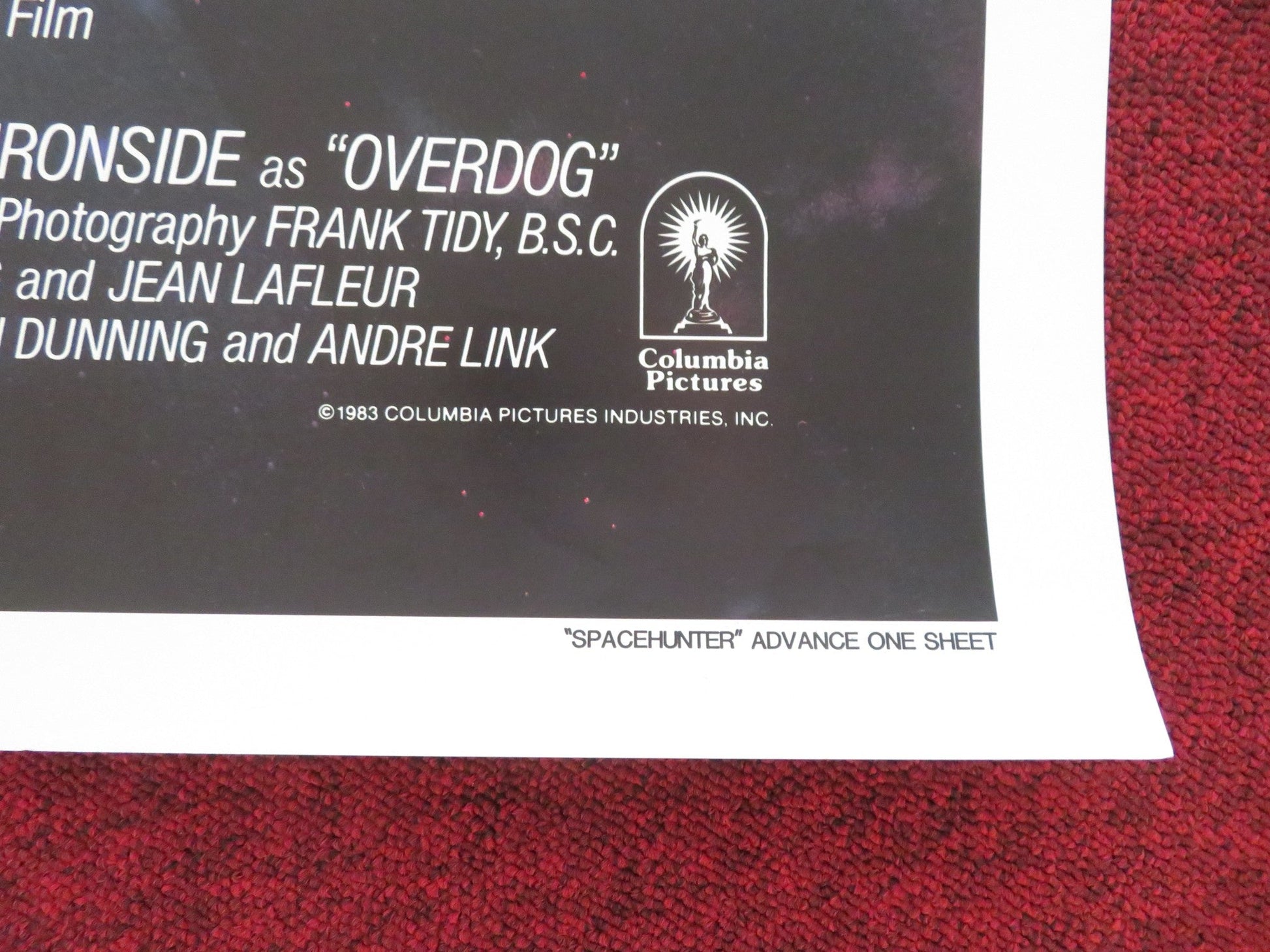 SPACEHUNTER: ADVENTURES IN THE FORBIDDEN ZONE b FOLDED US ONE SHEET POSTER 1983 Movie posters
