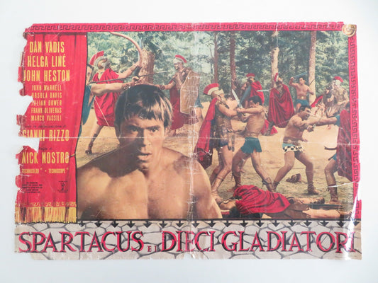 SPARTACUS AND THE TEN GLADIATORS ITALIAN FOTOBUSTA POSTER DAN VADIS LINE 1964 Movie posters