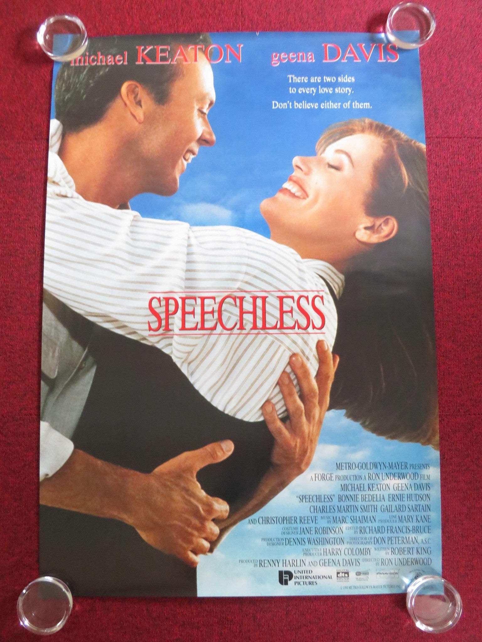 SPEECHLESS US ONE SHEET ROLLED POSTER MICHAEL KEATON GEENA DAVIS 1994 Rendezvous Cinema Movie posters