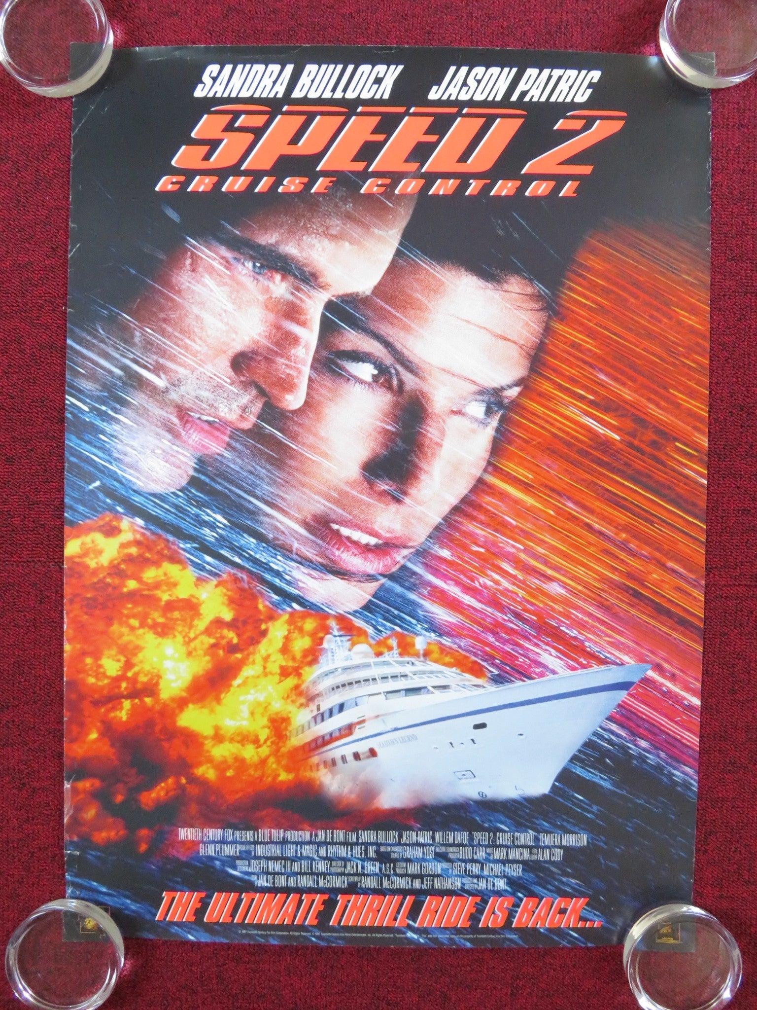 SPEED 2: CRUISE CONTROL VHS VIDEO POSTER ROLLED SANDRA BULLOCK JASON PATRIC 1997 Rendezvous Cinema Movie posters
