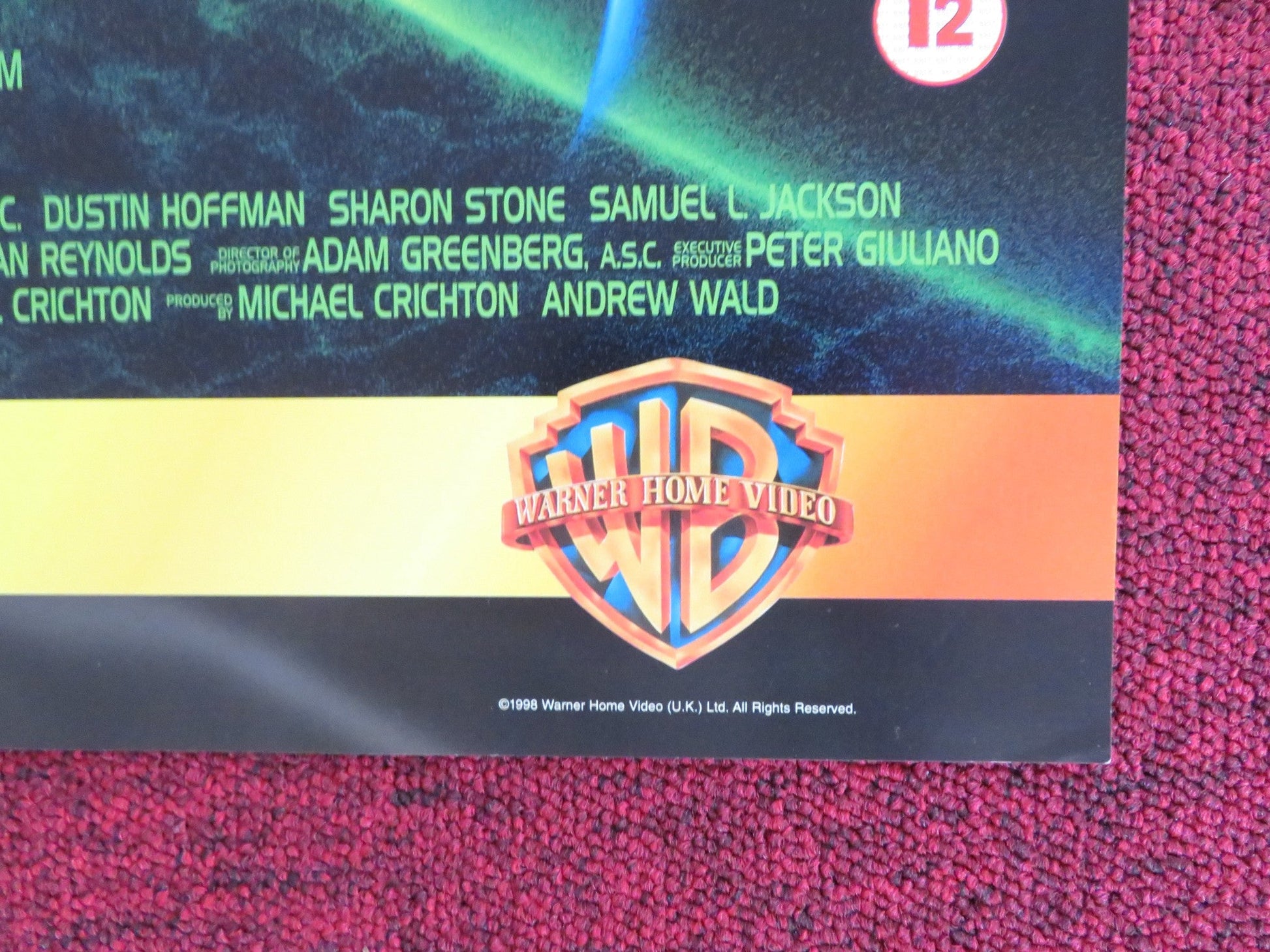 SPHERE VHS VIDEO POSTER DUSTIN HOFFMAN SHARON STONE 1998 Rendezvous Cinema Movie posters