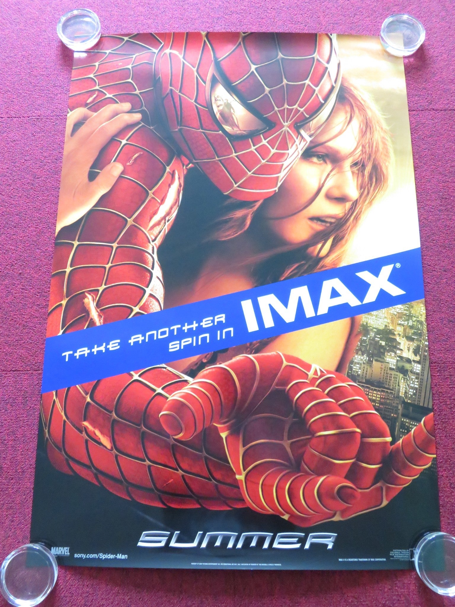SPIDER MAN 2 - C (IMAX) US ONE SHEET ROLLED POSTER TOBEY MAGUIRE K. DUNST 2004 Rendezvous Cinema Movie posters
