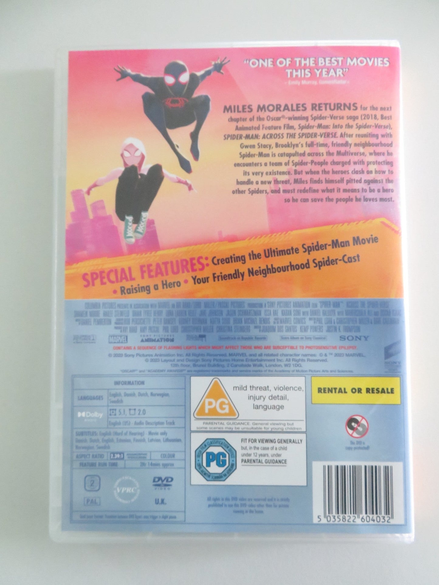 Spider - Man: Across the Spider - Verse (DVD) Shameik Moore 2023 Region 2 Movie posters