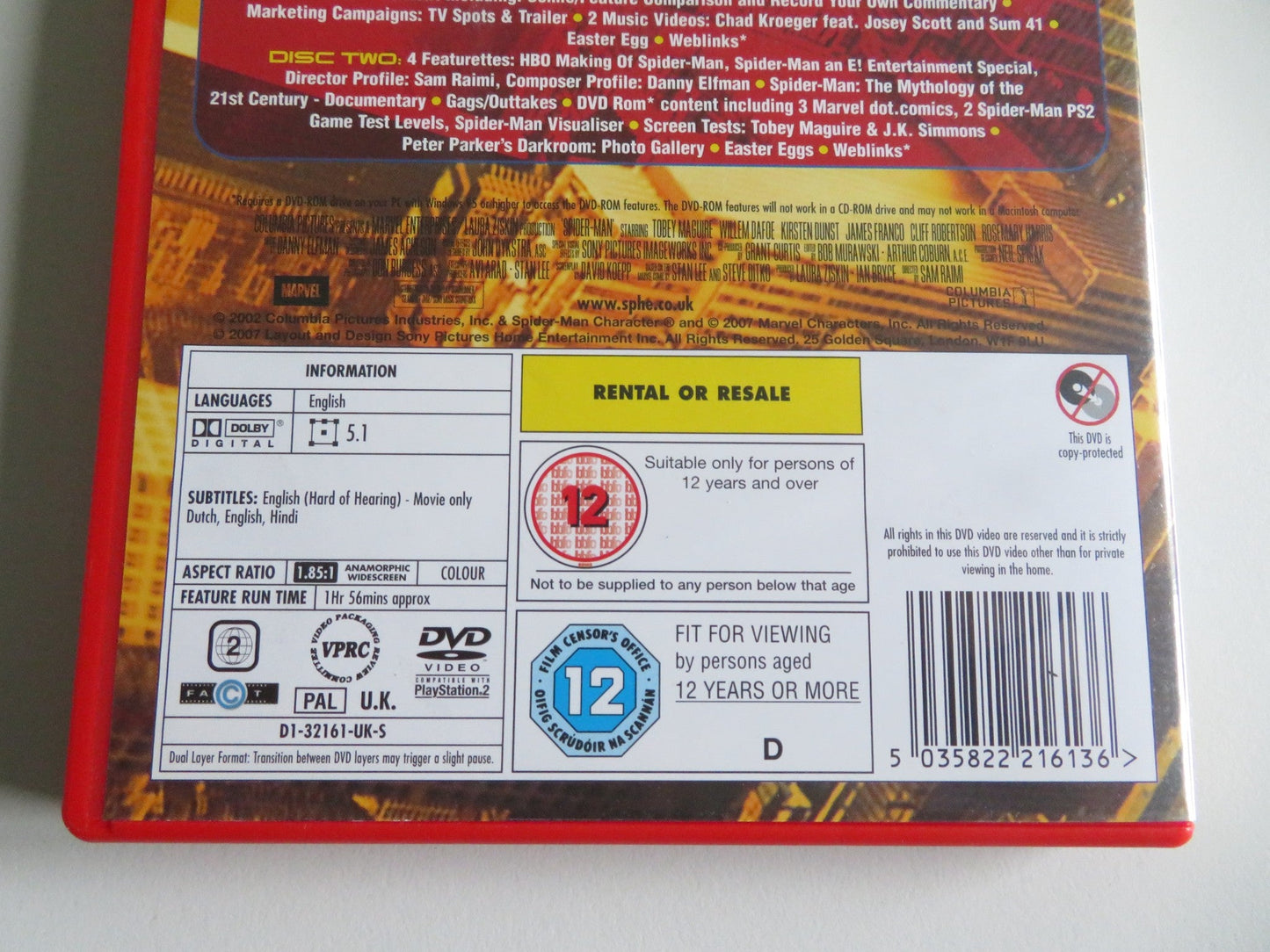 SPIDER - MAN TRILOGY (DVD BOXSET) MARVEL TOBY MAGUIRE KIRSTEN DUNST 2002 REGION 2 Movie posters