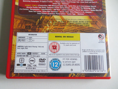 SPIDER - MAN TRILOGY (DVD BOXSET) MARVEL TOBY MAGUIRE KIRSTEN DUNST 2002 REGION 2 Movie posters