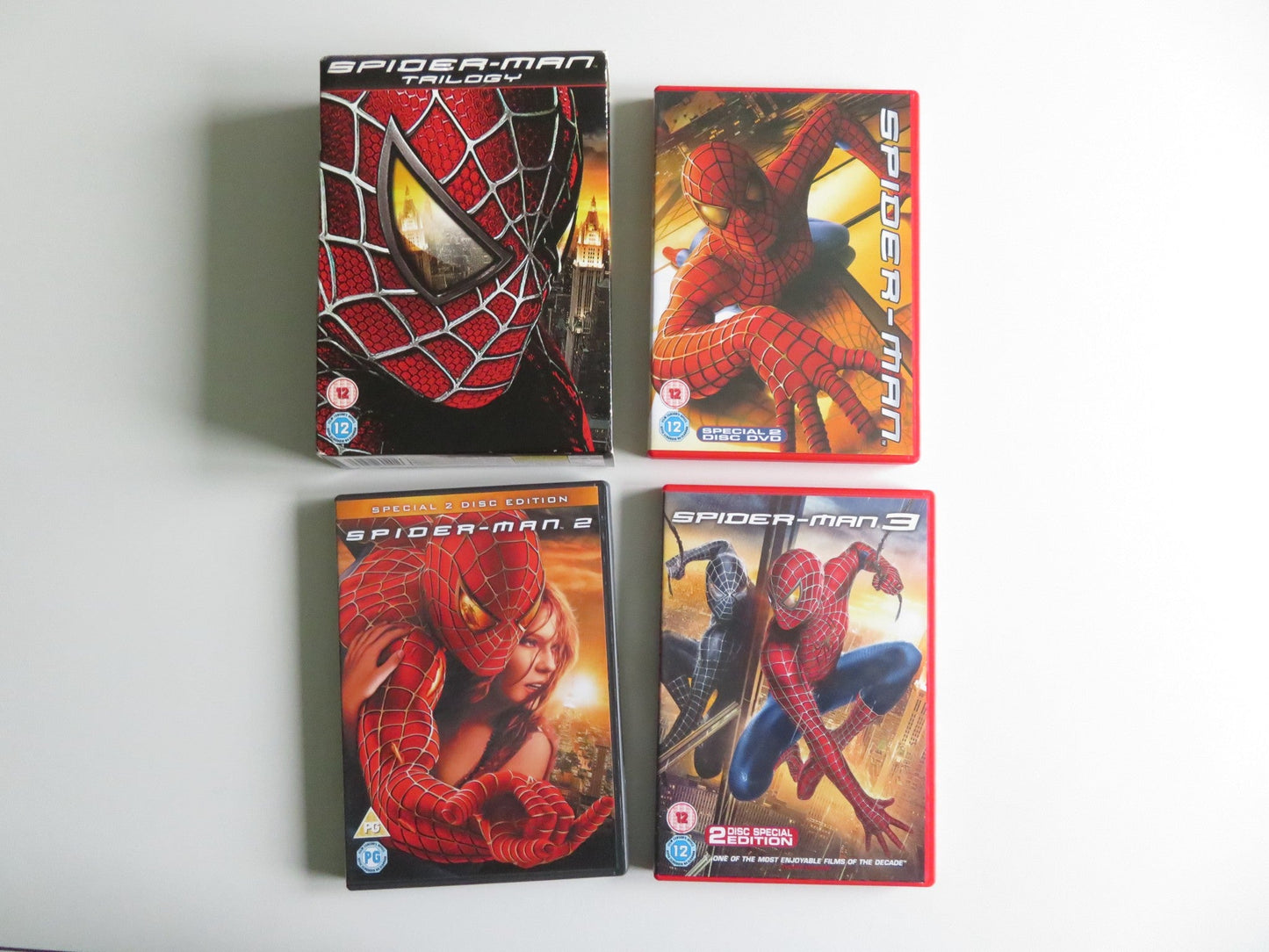 SPIDER - MAN TRILOGY (DVD BOXSET) MARVEL TOBY MAGUIRE KIRSTEN DUNST 2002 REGION 2 Movie posters