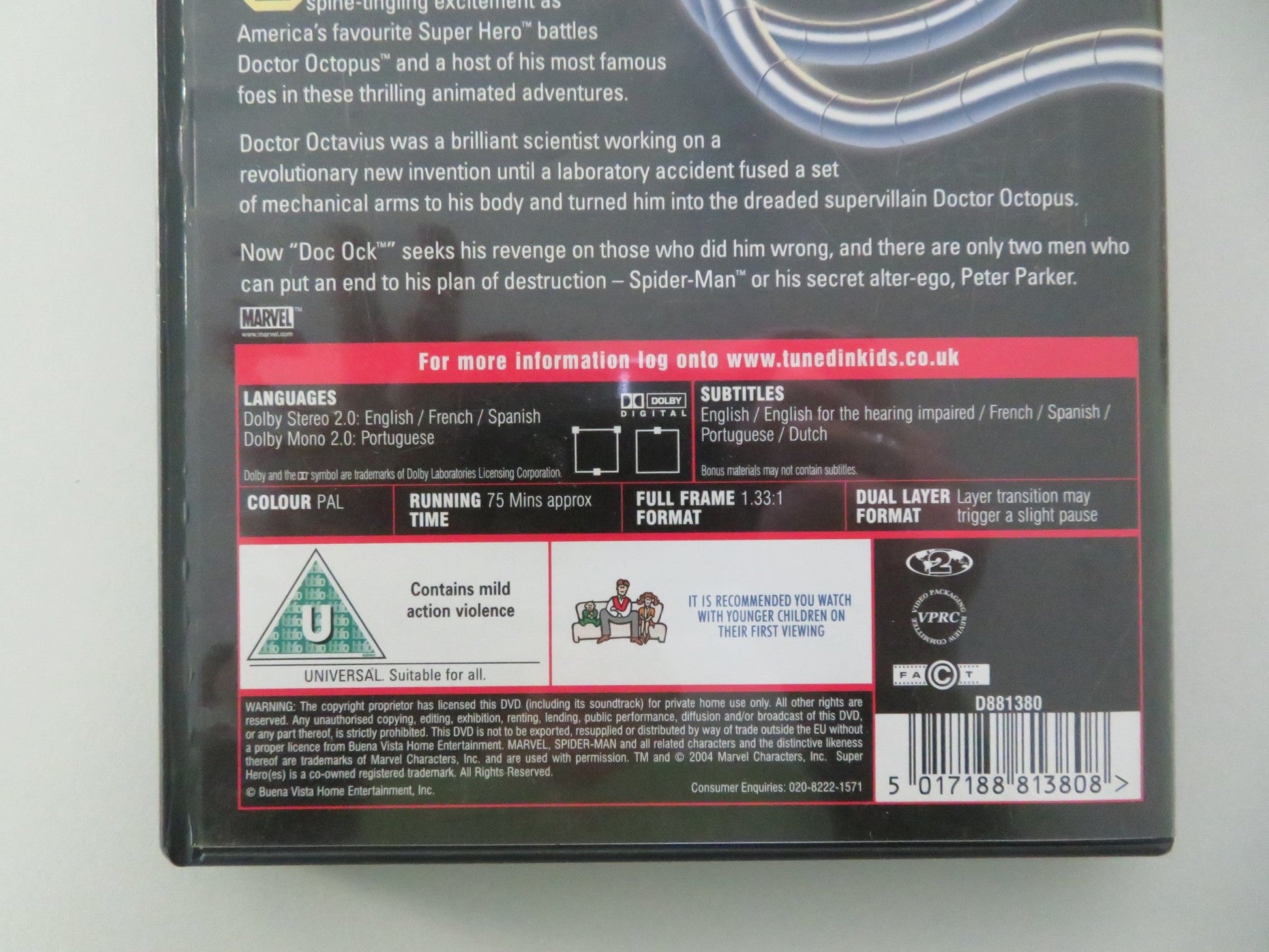 SPIDER - MAN V.S DOC OCK (DVD) MARVEL STAN LEE 2004 REGION 2 Movie posters