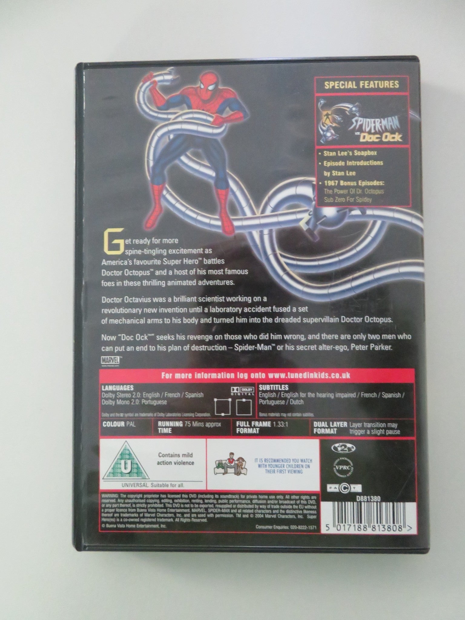 SPIDER - MAN V.S DOC OCK (DVD) MARVEL STAN LEE 2004 REGION 2 Movie posters