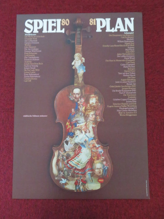 SPIEL PLAN GERMAN STAGE POSTER ROLLED CARL ZUCKMEYER WILLIAM SHAKSPEARE 1980 Movie posters