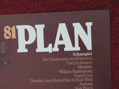 SPIEL PLAN GERMAN STAGE POSTER ROLLED CARL ZUCKMEYER WILLIAM SHAKSPEARE 1980 Movie posters