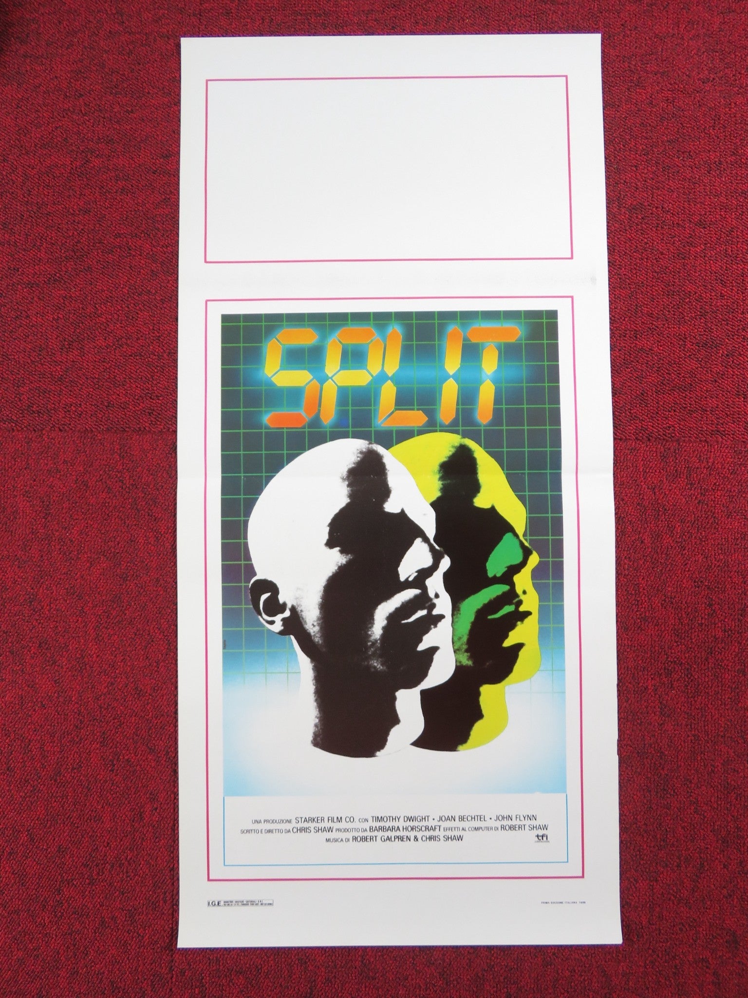SPLIT ITALIAN LOCANDINA POSTER TIMOTHY DWIGHT JOAN BECHTEL 1989 Rendezvous Cinema Movie posters