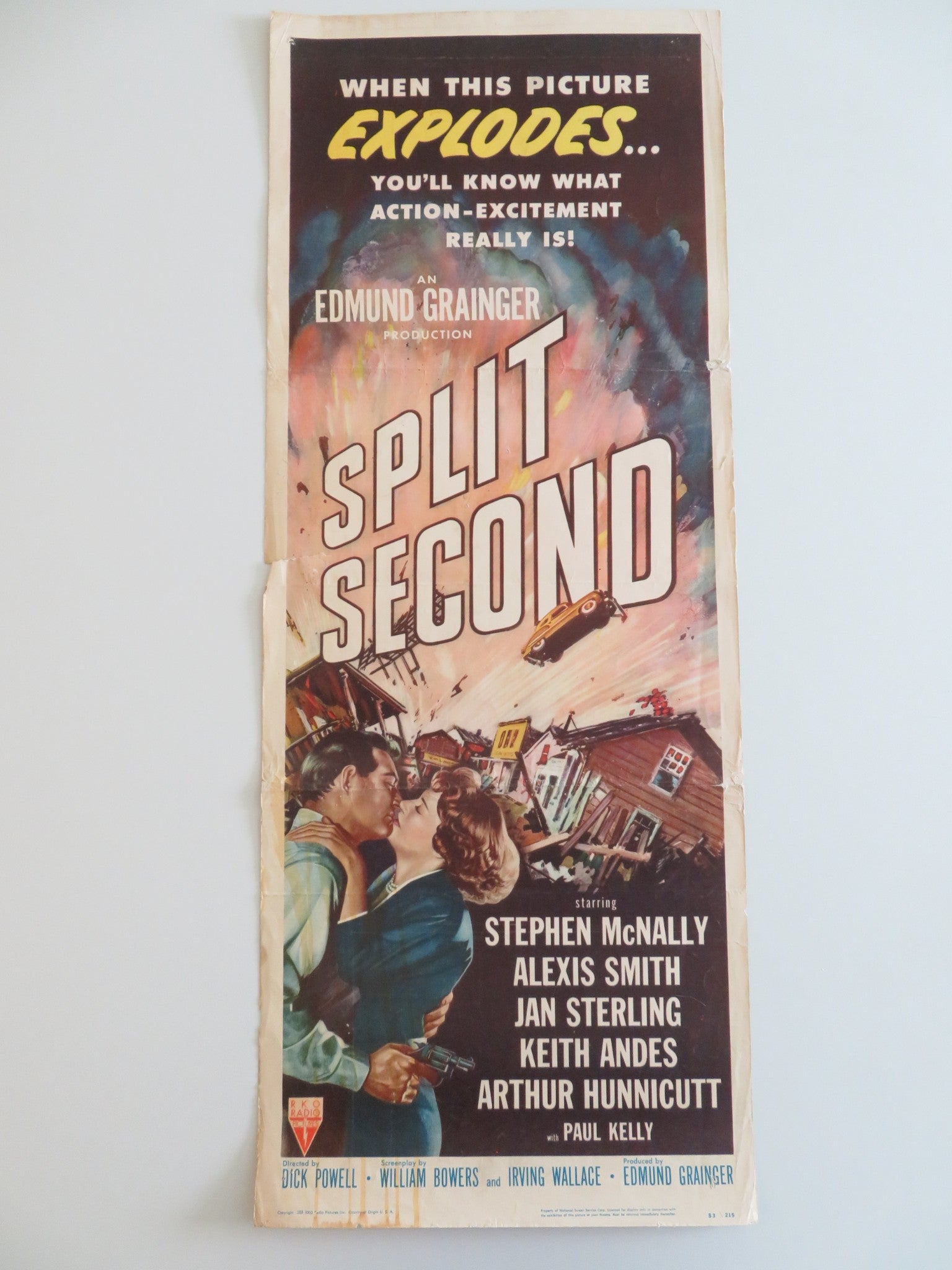 SPLIT SECOND US INSERT POSTER STEPHEN MCNALLY ALEXIS SMITH 1953 Rendezvous Cinema Movie posters