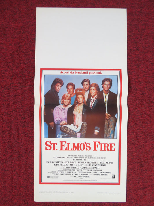ST. ELMO'S FIRE ITALIAN LOCANDINA POSTER EMILIO ESTEVEZ ROB LOWE DEMI MOORE 1985 Rendezvous Cinema Movie posters