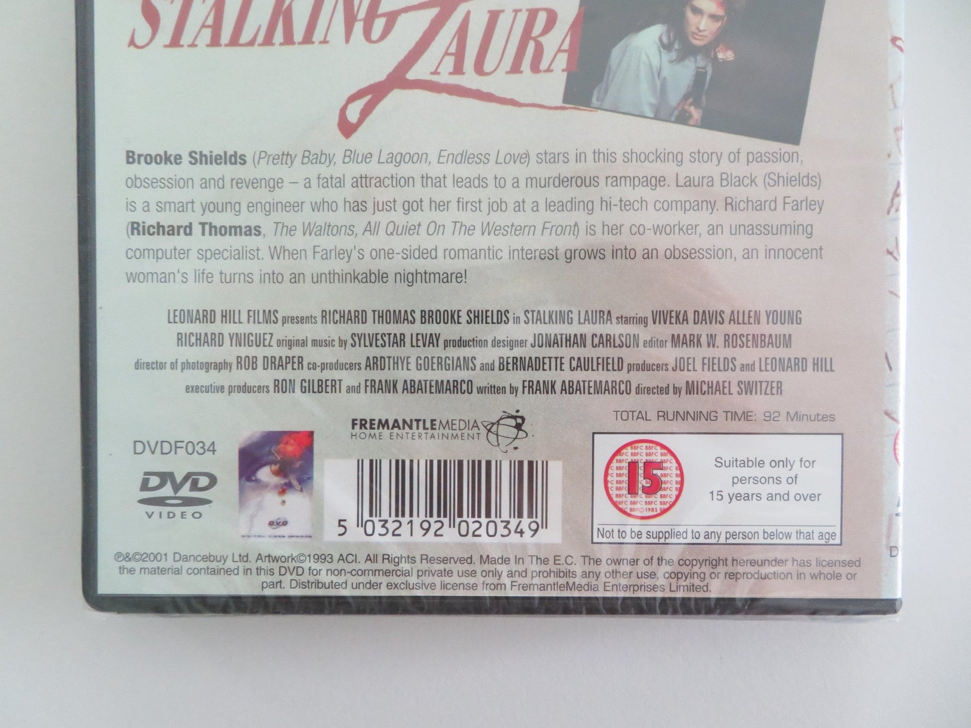 STALKING LAURA (DVD) RICHARD THOMAS BROOKE SHIELDS 1993 REGION 2 Movie posters