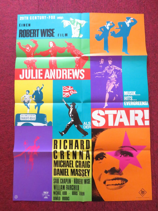STAR! GERMAN A1 POSTER FOLDED JULIE ANDREWS RICHARD CRENNA 1968 Rendezvous Cinema Movie posters