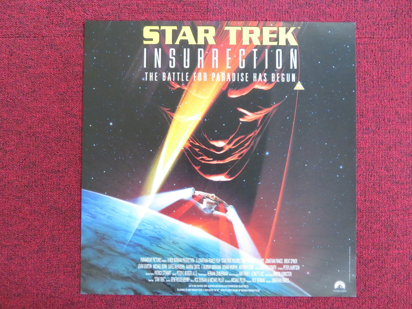 STAR TREK: INSURRECTION VHS VIDEO POSTER PATRICK STEWART JONATHAN FRAKES 1998 Rendezvous Cinema Movie posters